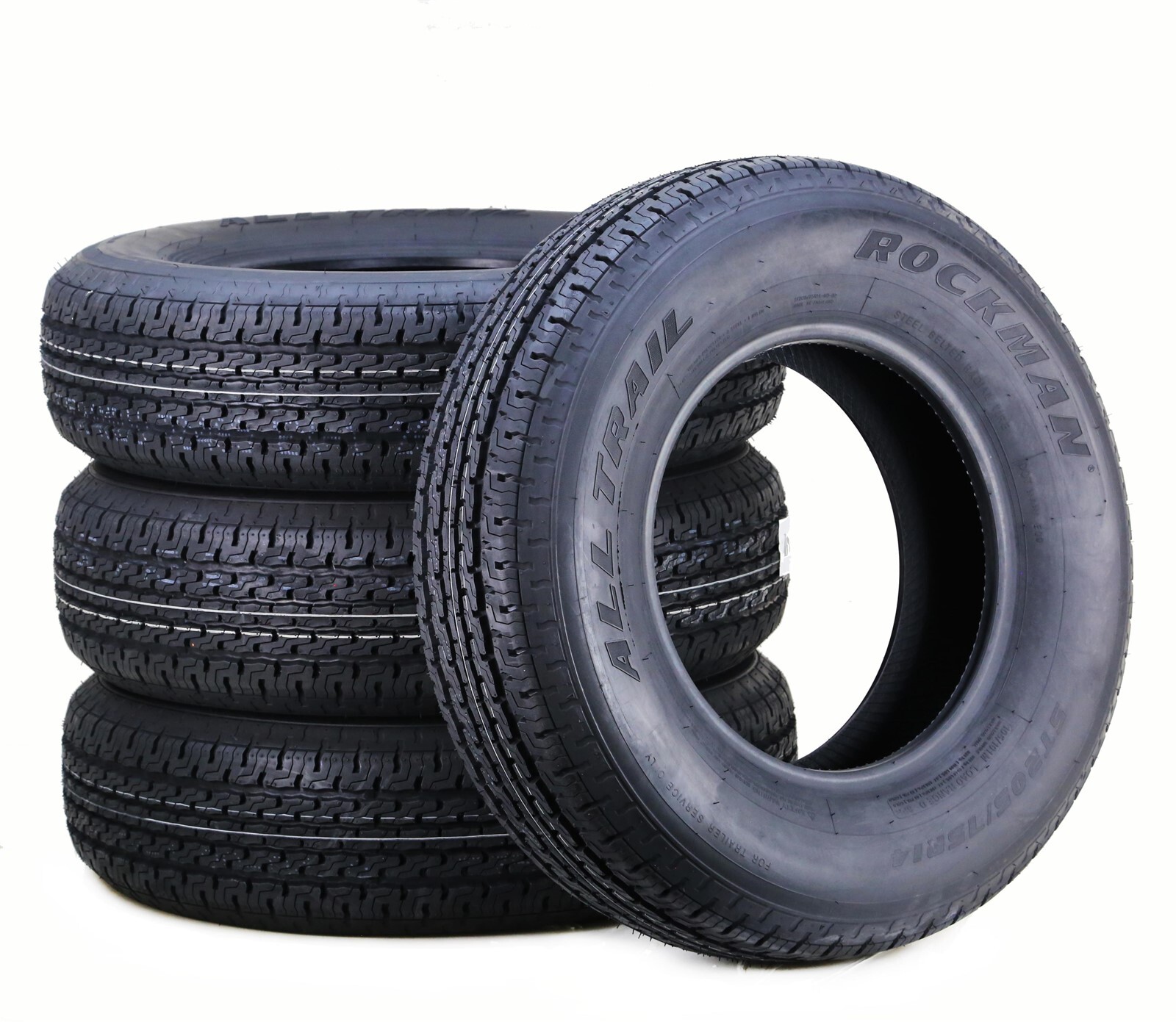 Set 4 Trailer Tire ST205/75R14 8-Ply Load Range D ,105M Steel Belted Radial