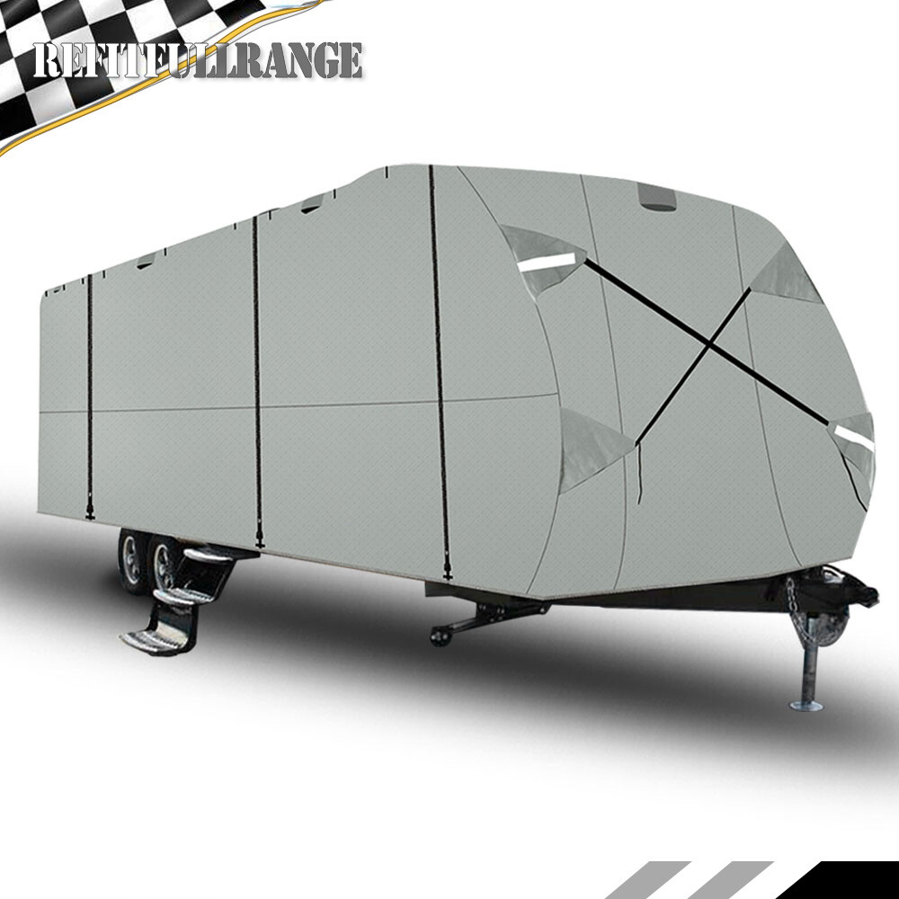 Non-Woven Fabric Travel Trailer RV Cover Windproof Anti-Dust For Camper 18′-33′