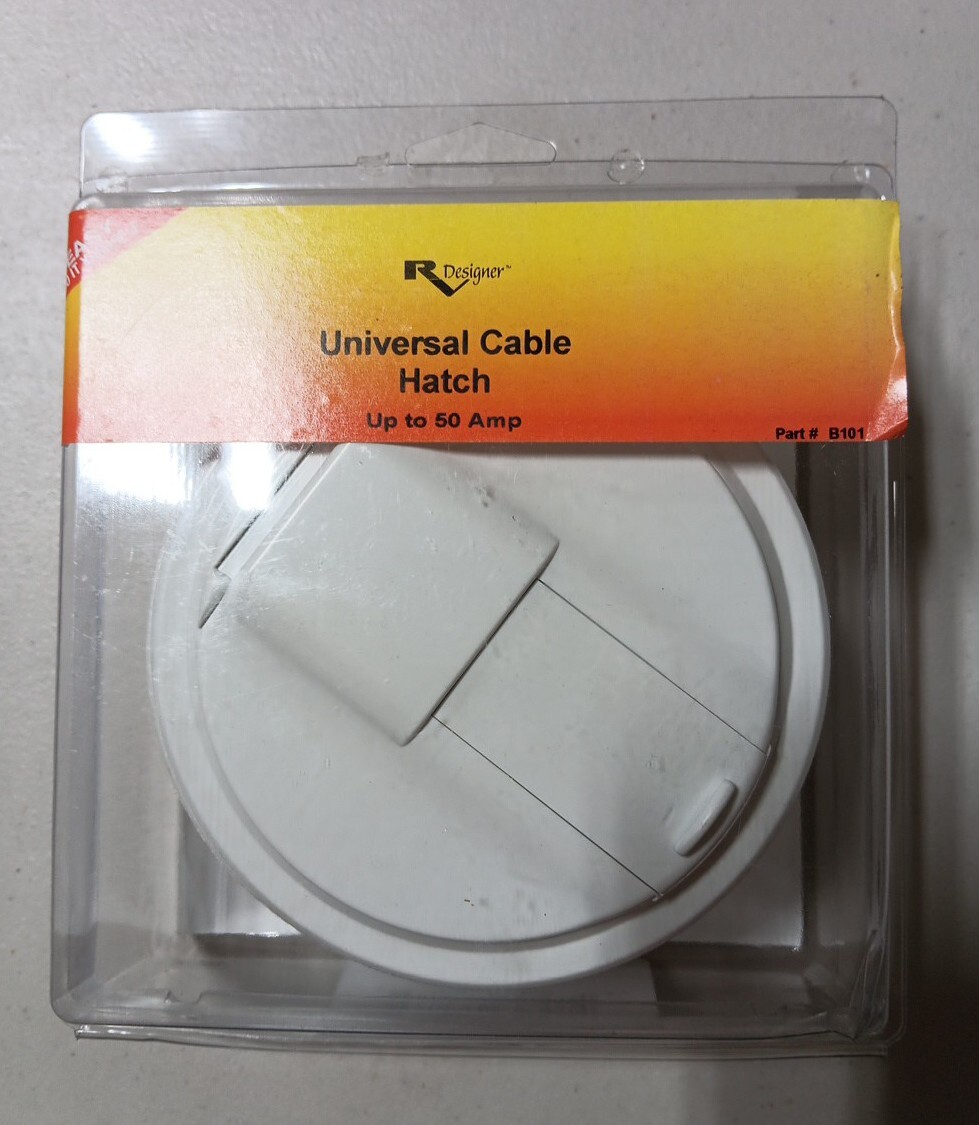 RV Designer B101 Round Universal Cable Hatch 5″ Dia WHITE