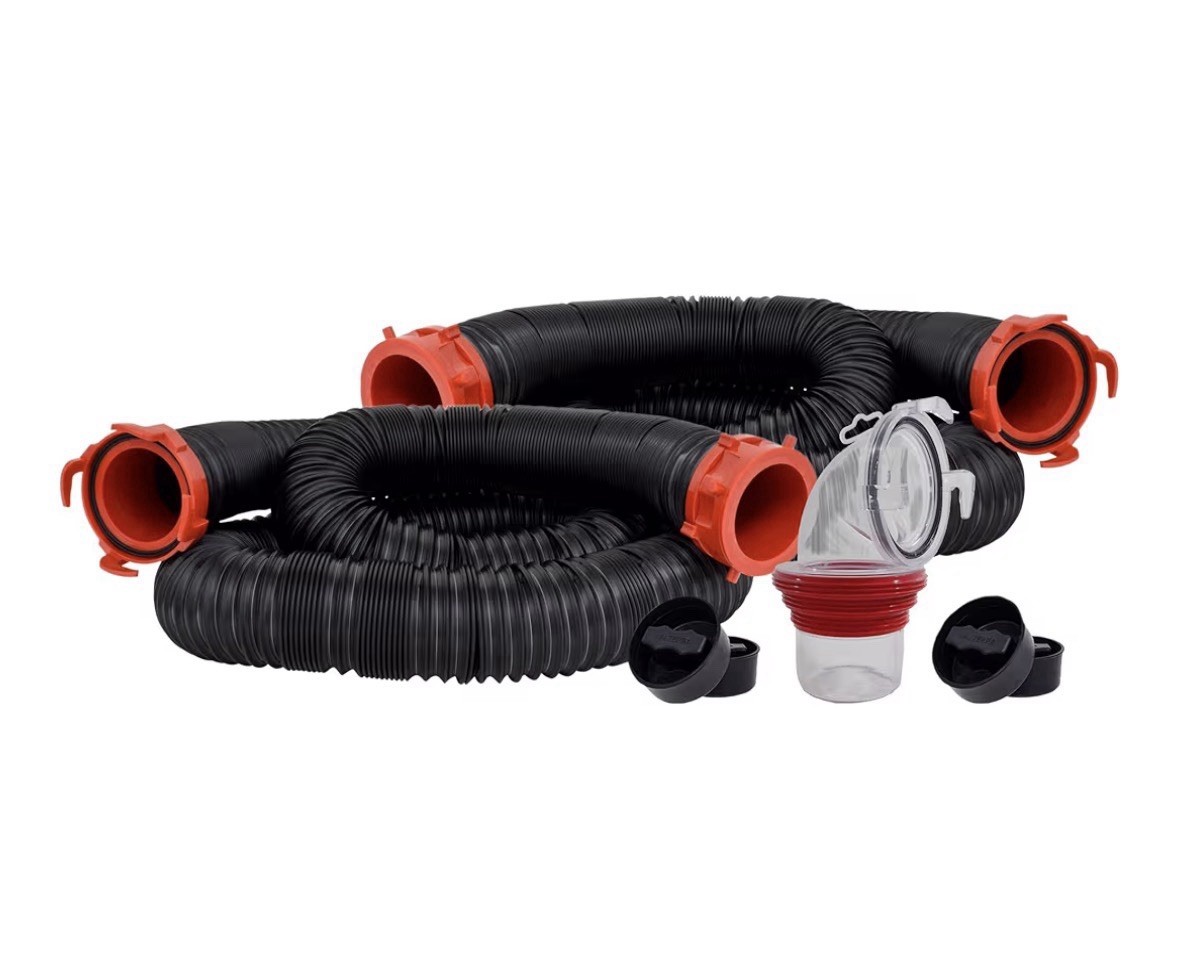 RV Sewer Hose Kit with 2 Hoses and Adapter for Easy Coupling 20ft