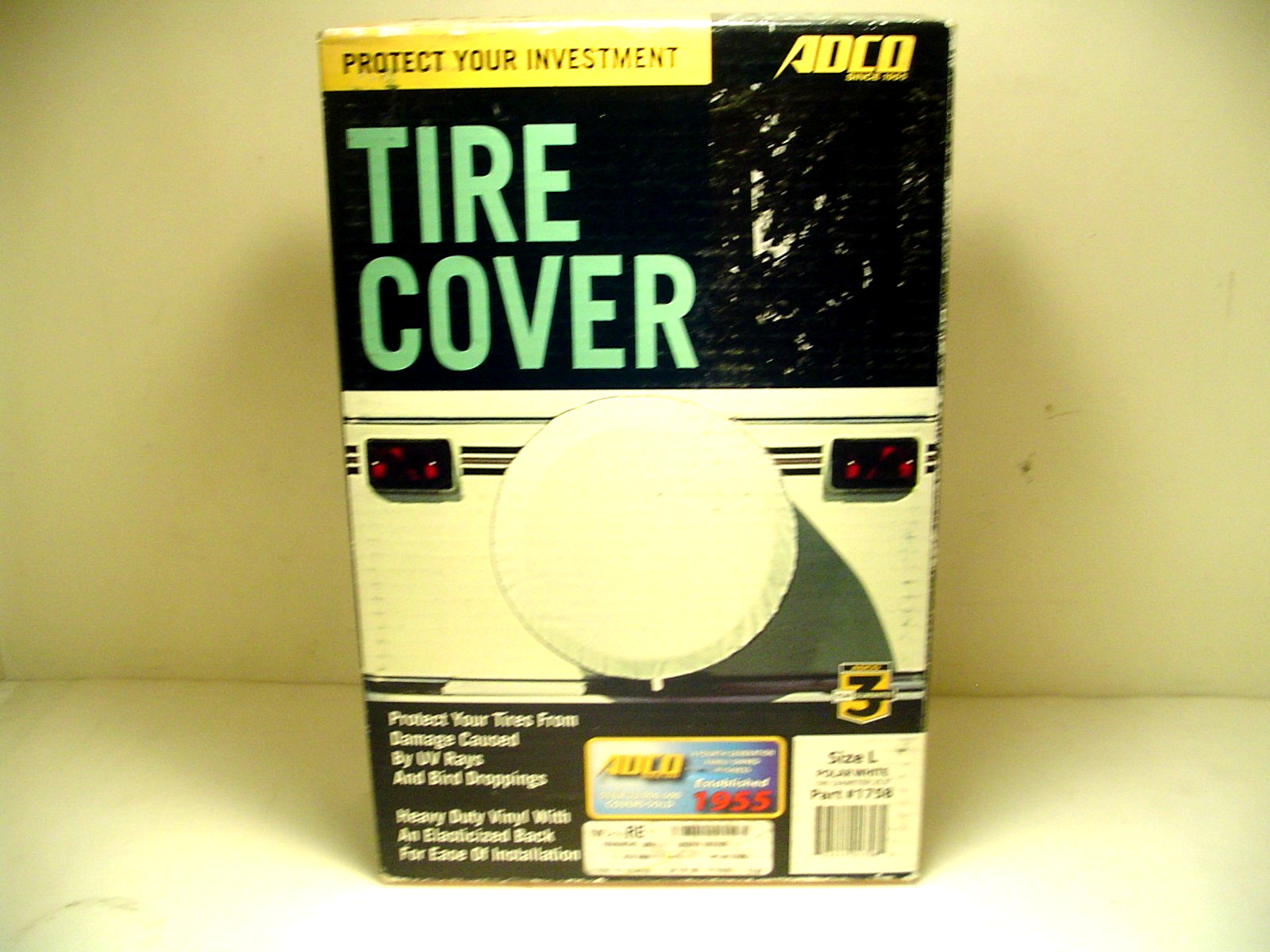 ADCO 1758 Polar White Vinyl Spare Tire Cover L (Fits 25 1/2 Diameter Wheel)