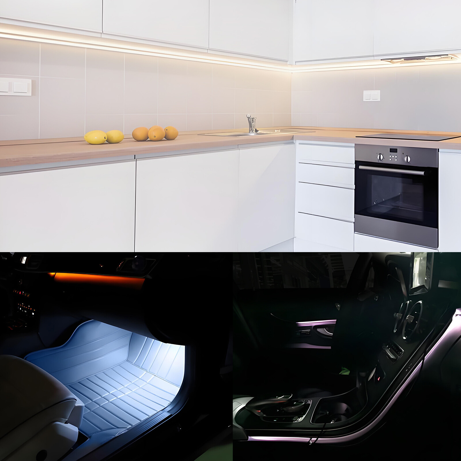 12V Interior 2835 LED Light Strip White Light Switch Enclosed Cargo Trailer RV