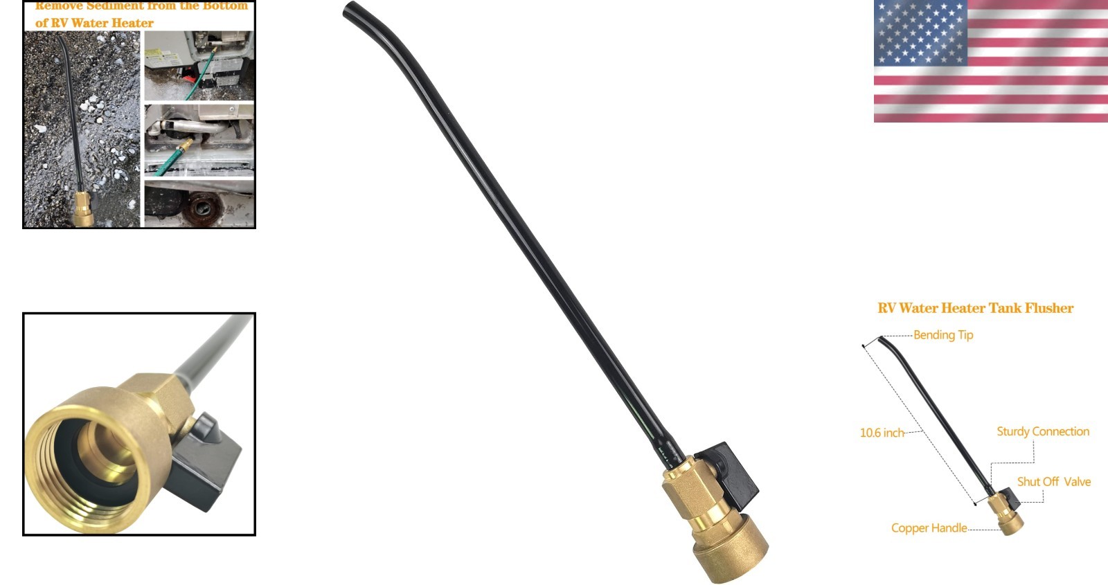 Copper RV Water Heater Tank Rinser – Effortless Sediment Removal Tool