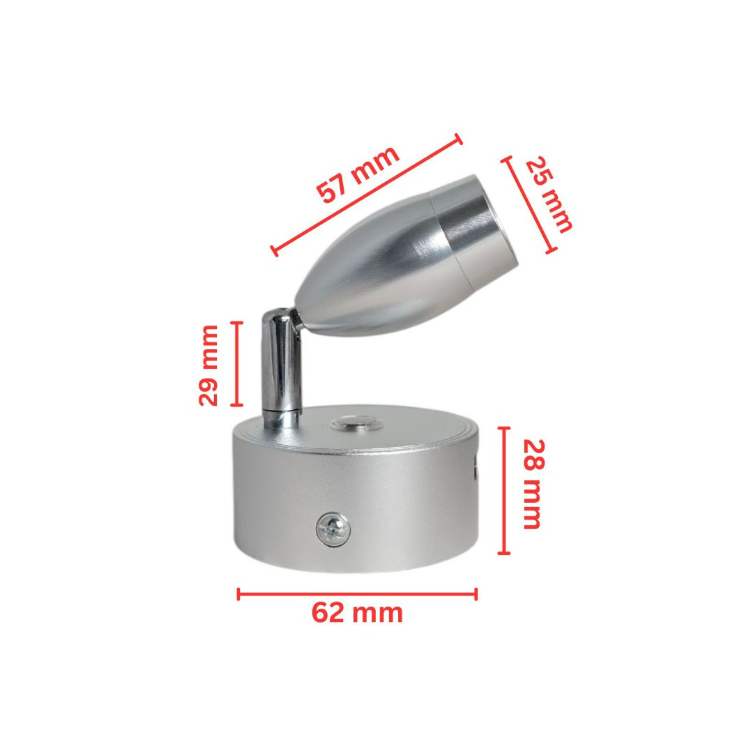 12V LED Reading Light Touch Dimmable Spotlight USB Caravan Campervan Boat 3W Lam