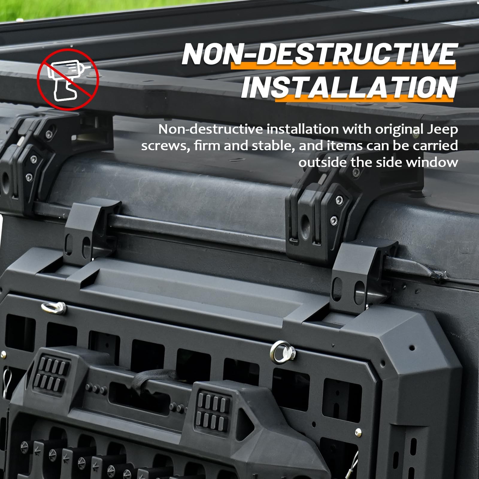 1PCS Rear Window Storage Shelf Molle Panel Fit 2018-2025 Jeep Wrangler JL 4Drs