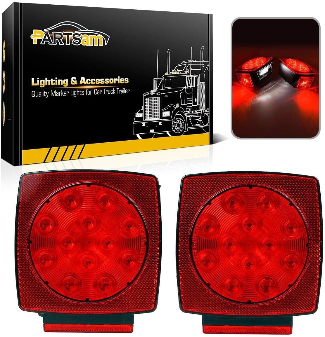 Durable 12V Submersible Trailer Light Set – Stop, Turn, Brake Functions Included