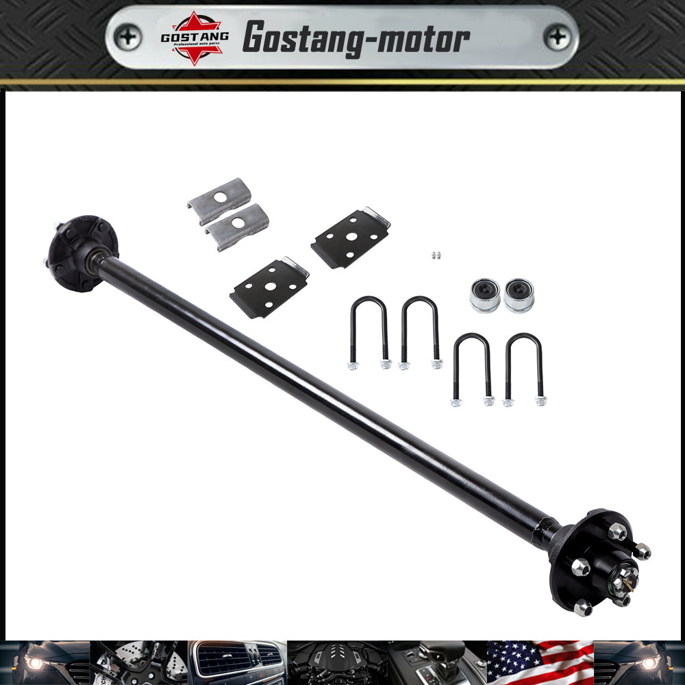 New For 2000 lbs Trailer Axle 5 Lug – 4.5“ 52” Hub Face Pitch with U-Bolt Kit