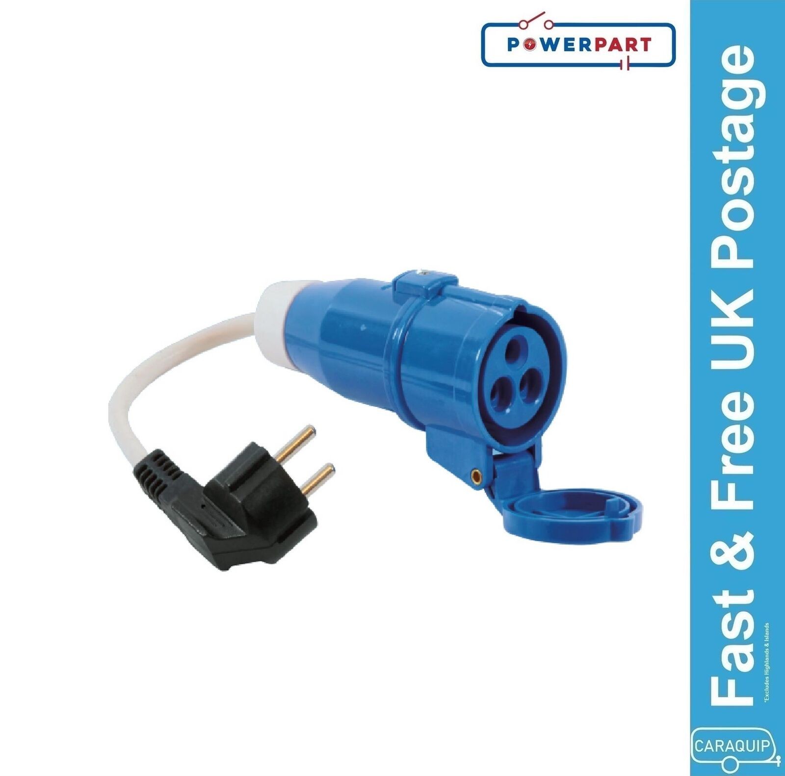 Mains Continental Euro Hook Up Socket Lead Conversion Adaptor Caravan VW Camper