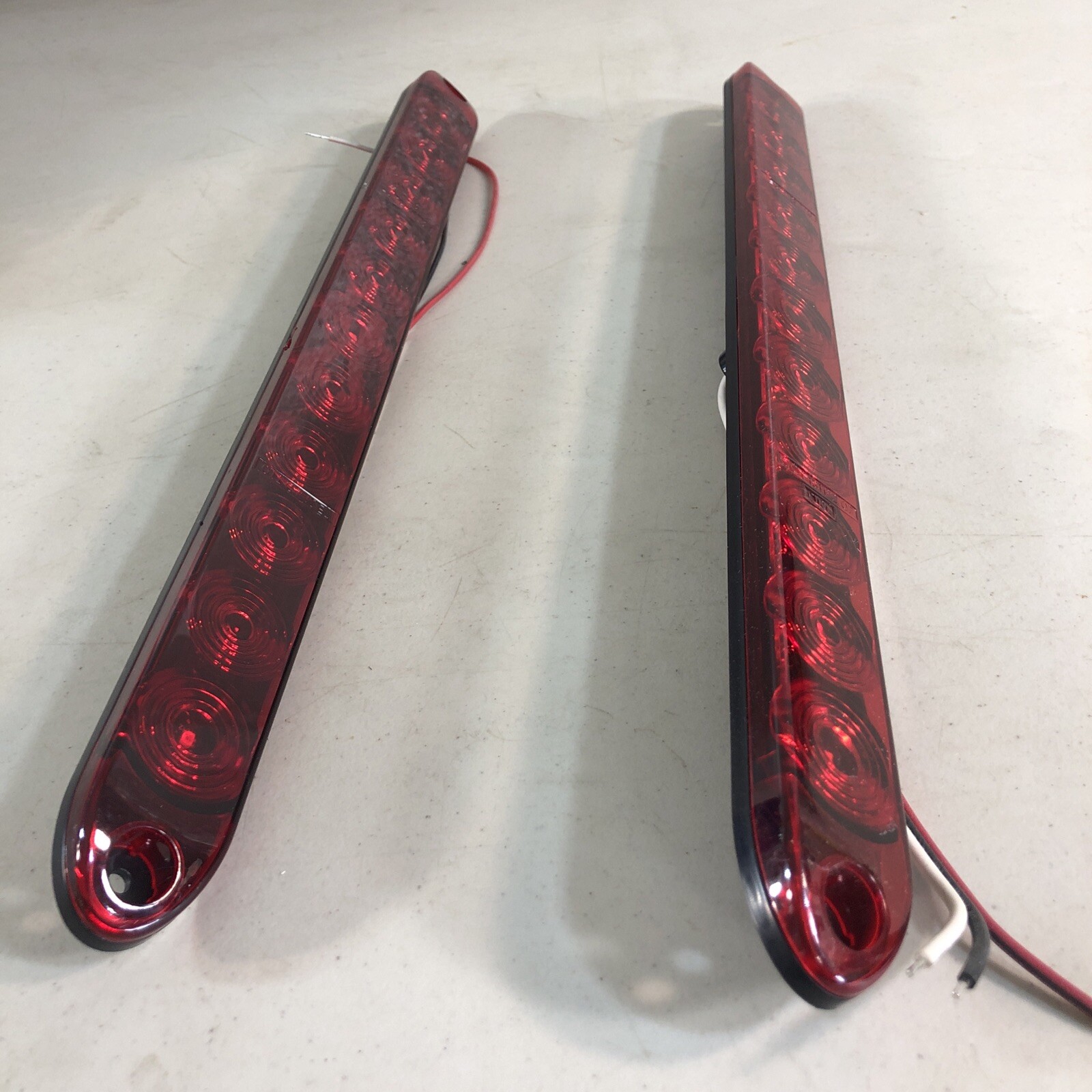 LED Truck Trailer RV Tail Break Light Bar 15″ Surface Mount Red Stop 2 Pcs.