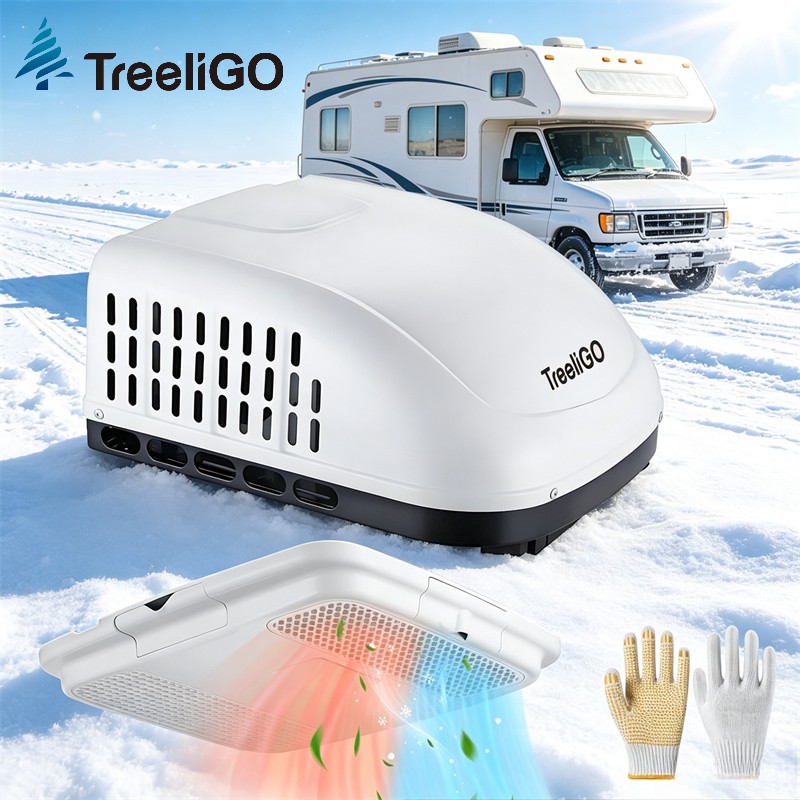 Treeligo 110V 15000BTU Heat&Cool Air Conditioner For RV Camper Boat Van Truck