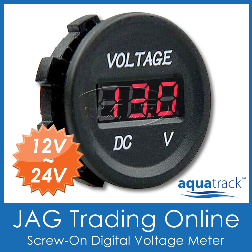12V~24V DC LED DIGITAL VOLTMETER – Battery Test Voltage Volt Meter – Flush Mount