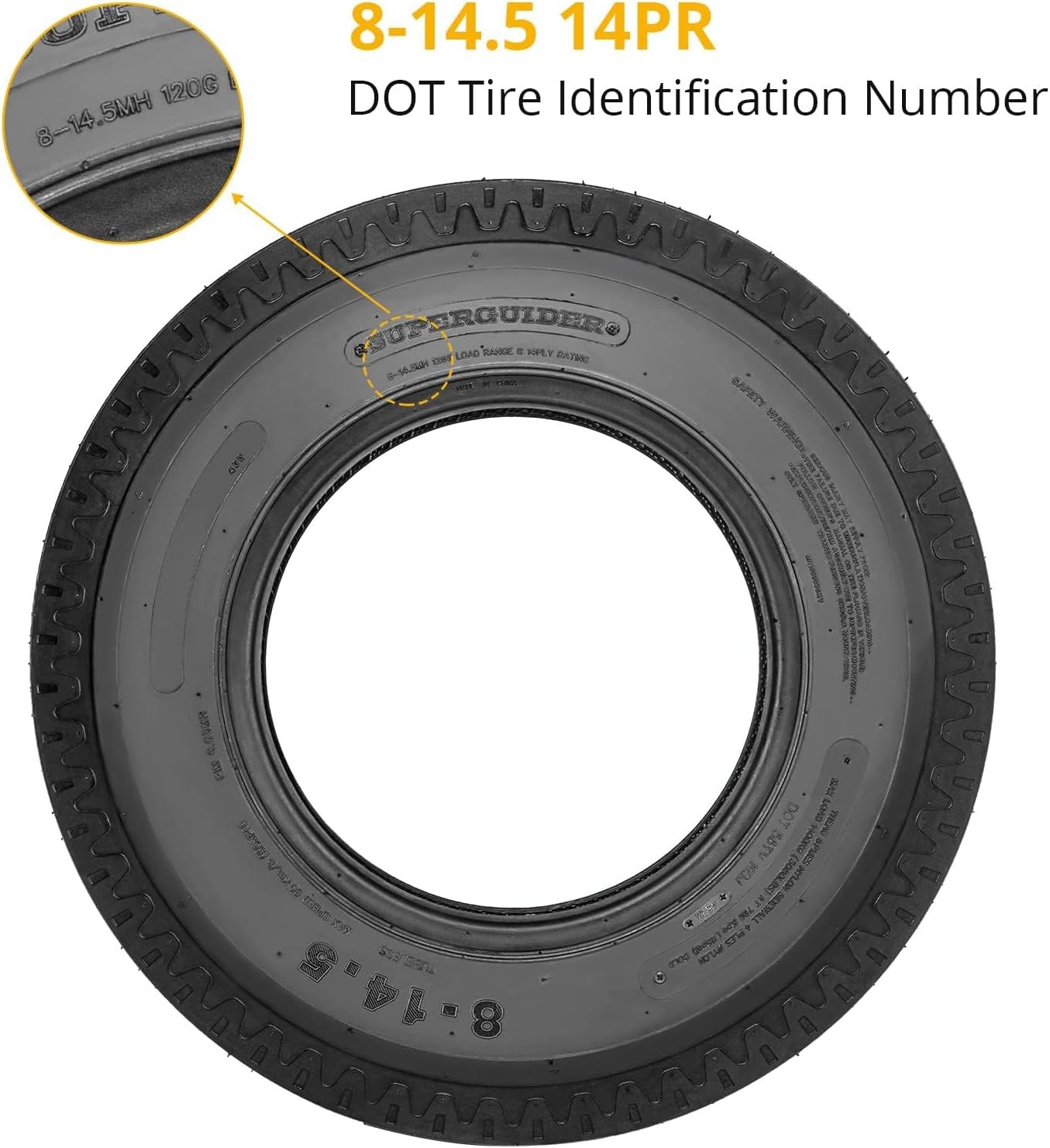 4 New Heavy Duty Highway Trailer Tires 8-14.5 8×14.5 14PR Load Range G