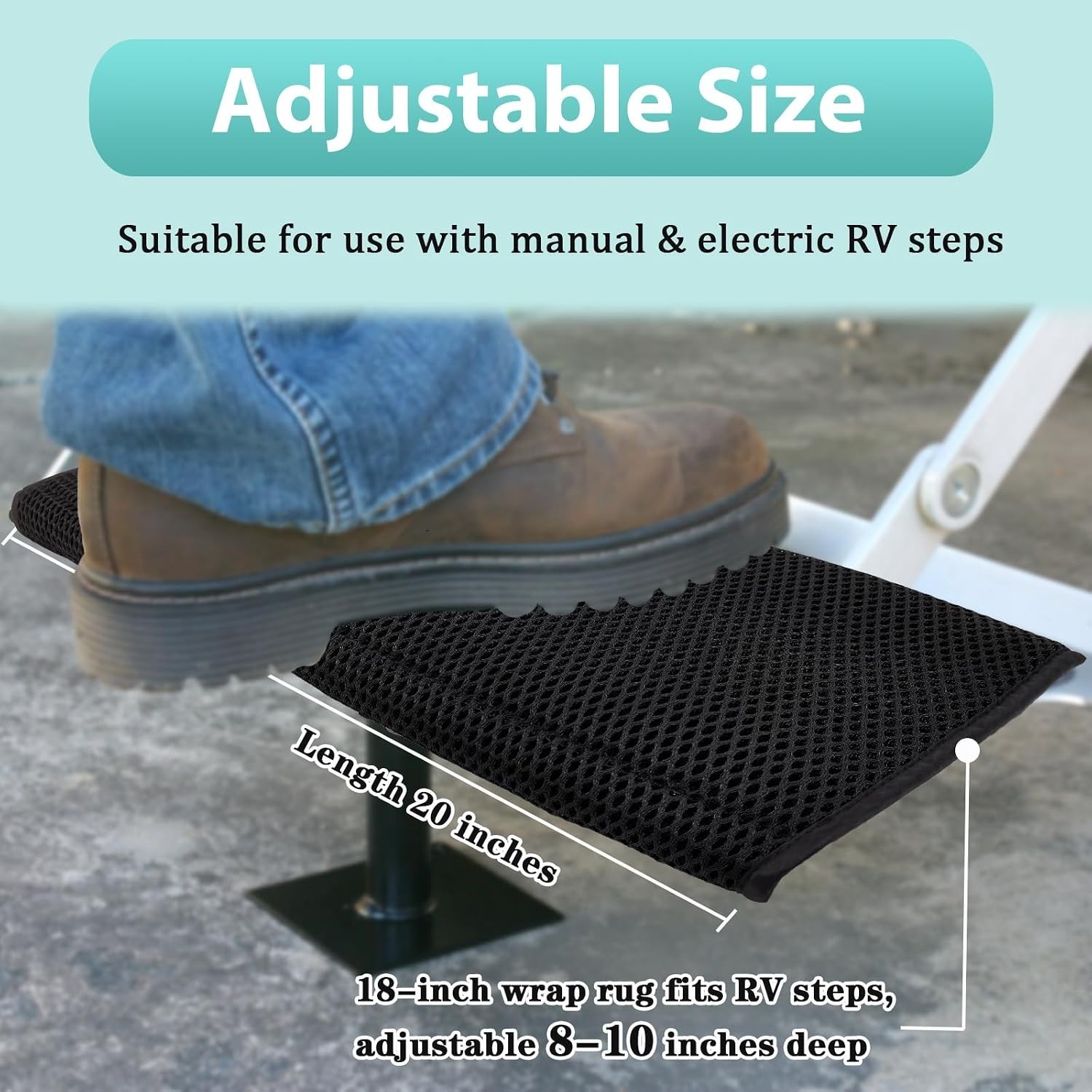 3 Pack Washable RV Step Covers – Quick Drying, Non-Slip, Fits 8-10″ Steps