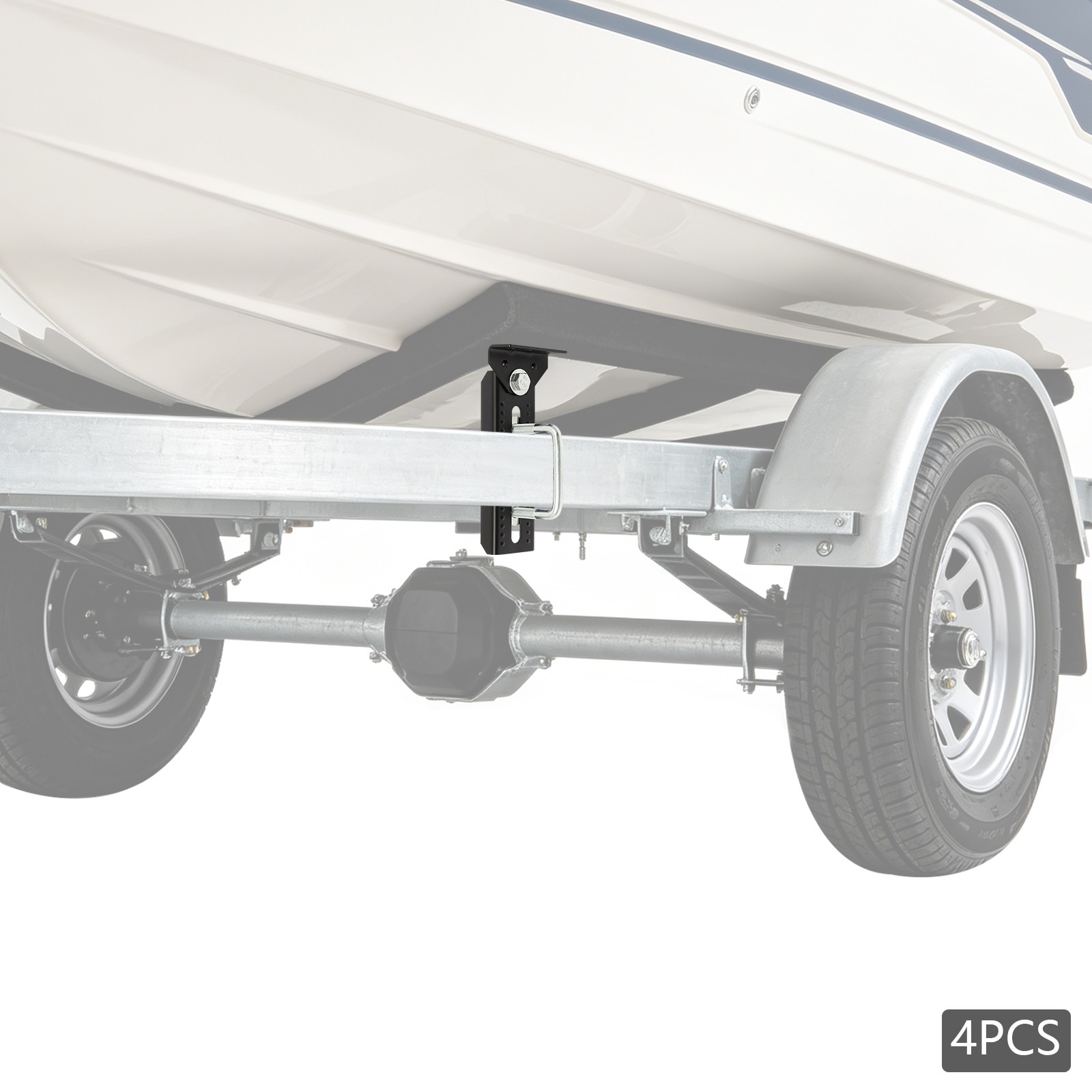 Heavy Duty Boat Trailer Bunk Brackets 4Pcs 8″ Swivel Top Bunk Brackets Iron New