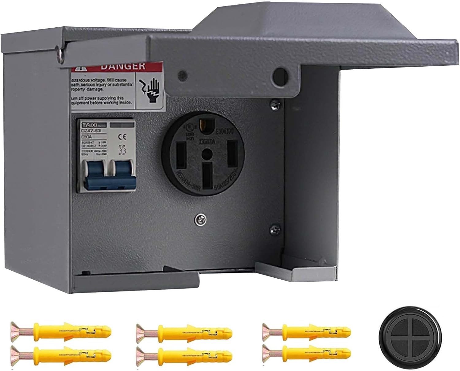 50 Amp Rv Outlet Box with Breaker,Rv Electrical Outlet,UL 50 Breaker
