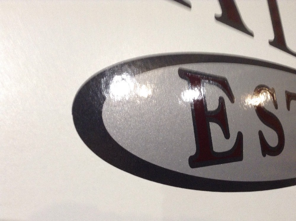 MEDALLION ESTATE BY MCKENZIE RV CAMPER TRAILER DECAL 50X10 GRAPHIC GRAY MAROON