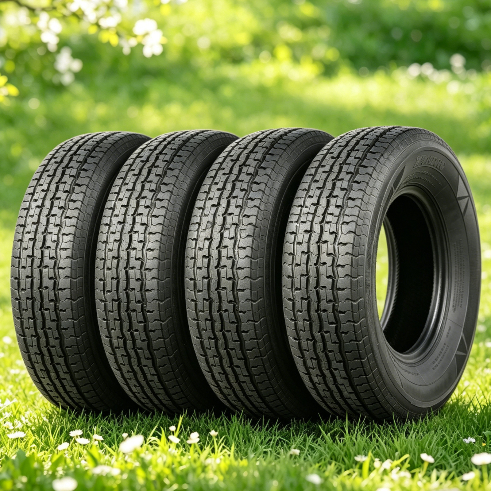 4-Pack ST 205/75R14 Trailer Tires 205 75 14 Heavy Duty 8PR Radial Semi-Steel