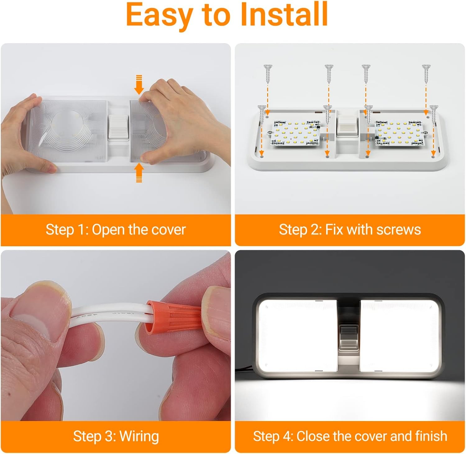 RV LED Interior Lighting 12V Bulbs (Natural White Light, 4000K-4500K, 5-Pack).