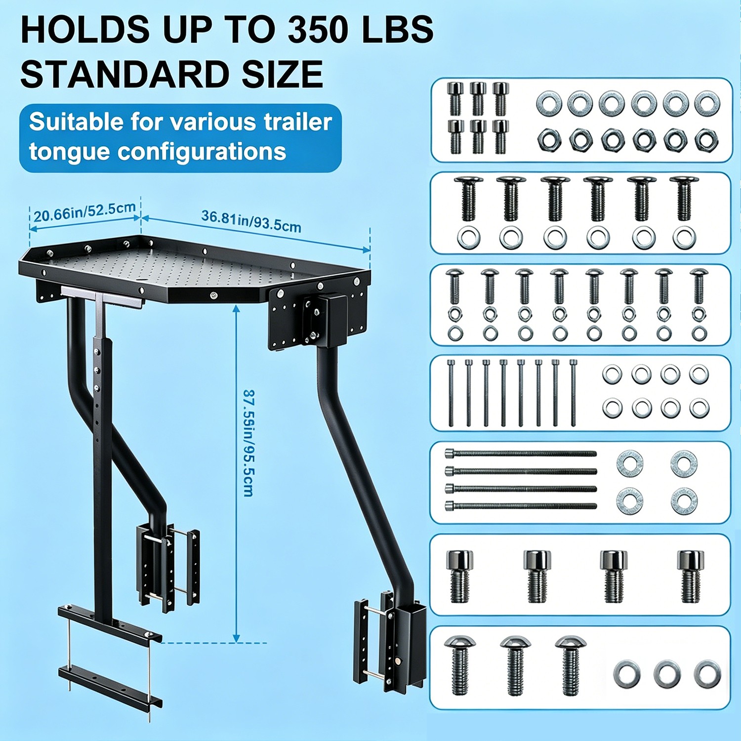 CC255 RV Generator Mount Trailer Tray A-Frame Mounted Cargo Carrier Rack Storage