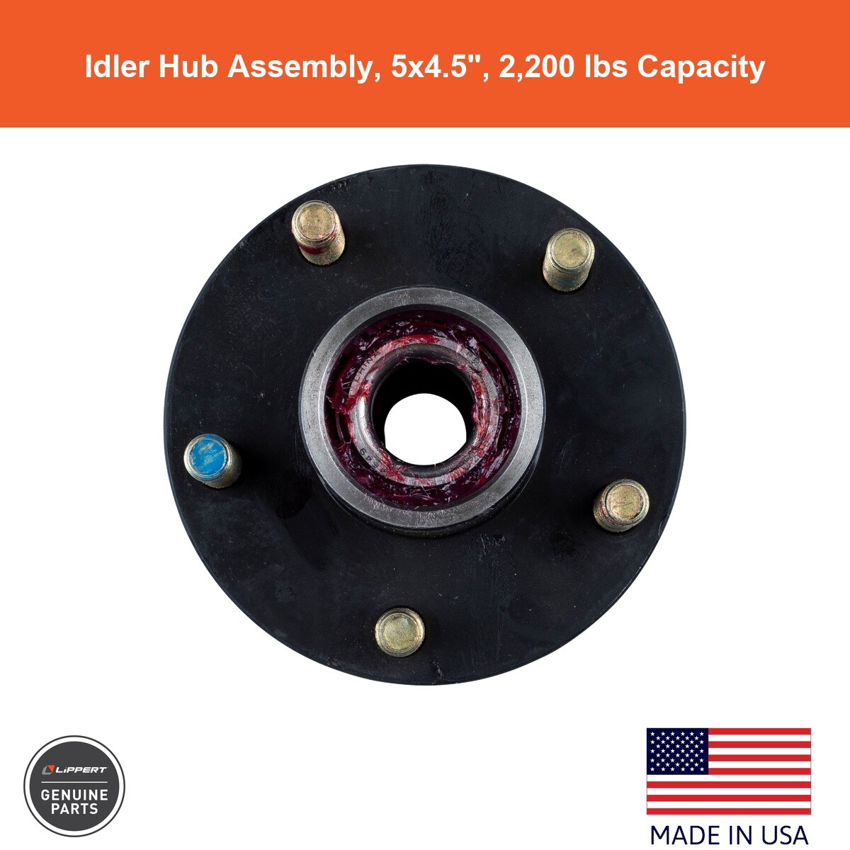 CURT 814198 Idler Hub Assembly, 5 on 4.5″; 5.5″ Hub Flange – 2,200 lbs. (Fully A