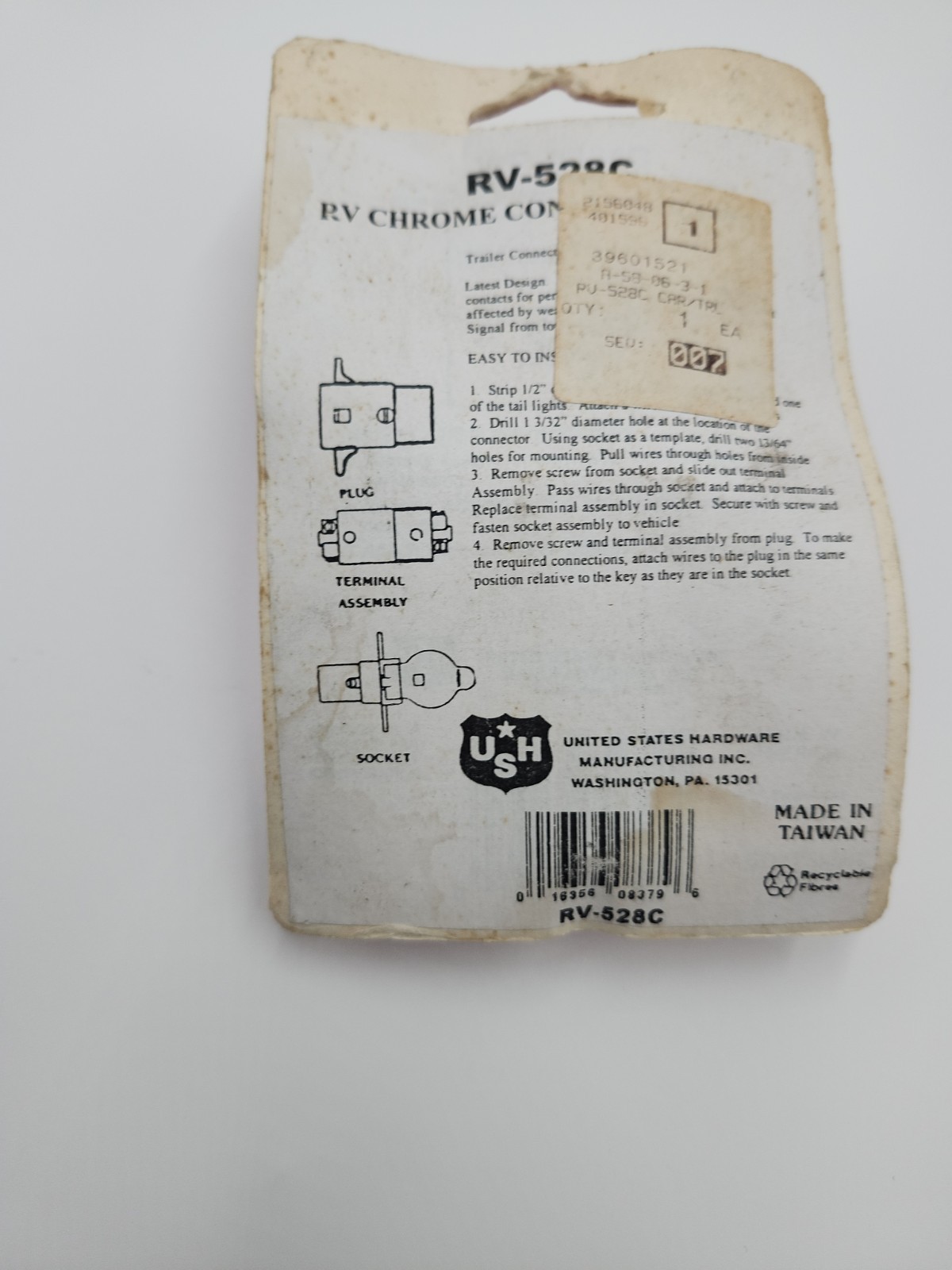 United States Hardware RV-528C RV Chrome Connector, 4-way, FREE SHIPPING