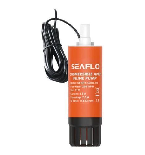 SEAFLO 12v Submersible Inline Water Pump Kit 200GPH Self Priming Caravan | RV