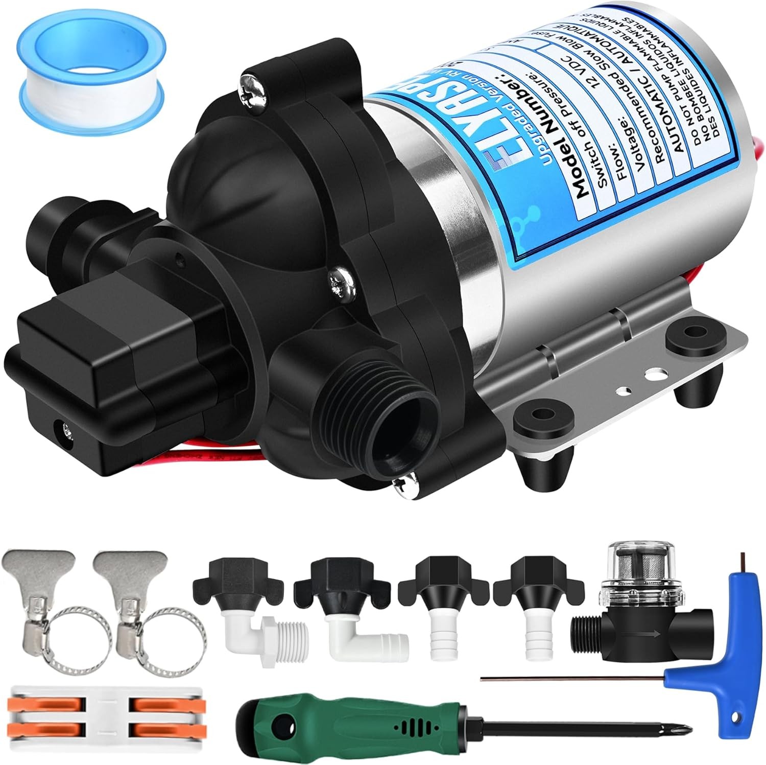2025 Upgraded 2088-554-144/2088-403-144 RV Fresh Water 12V 554, Black