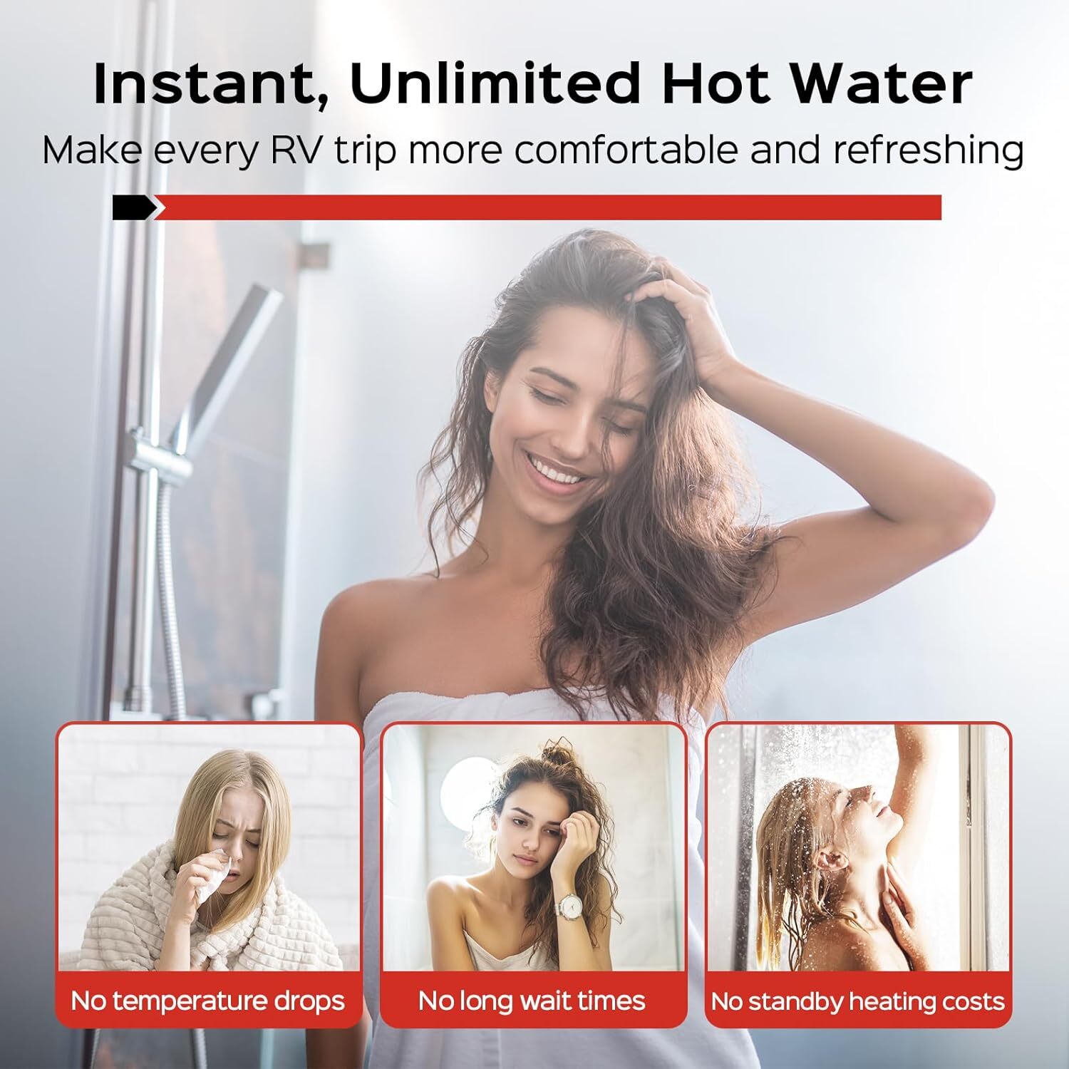 RV Tankless Water Heater with Controller & 15″x15″ Door, 60,000 BTU Water Heater