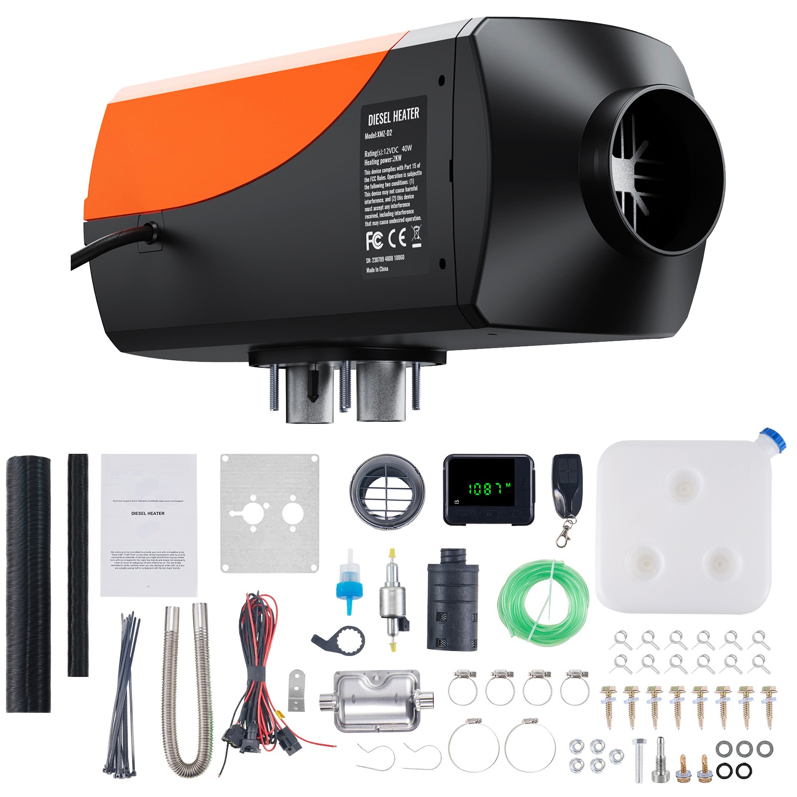Uimoso 12V 2KW Diesel Air Heater with LCD Display and Remote for Vehicles