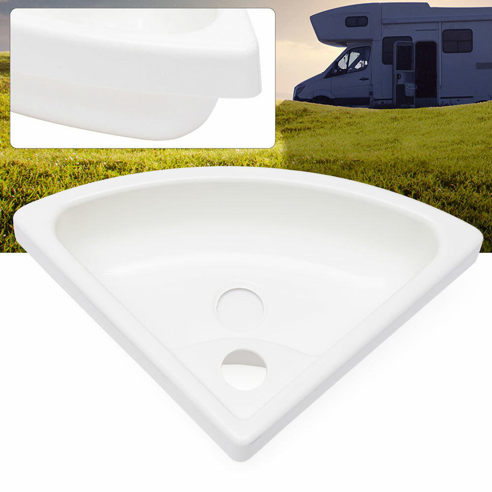 RV Caravan White Triangular Sink Basin Bathroom ABS Corner Sink Wall Mounted NEW