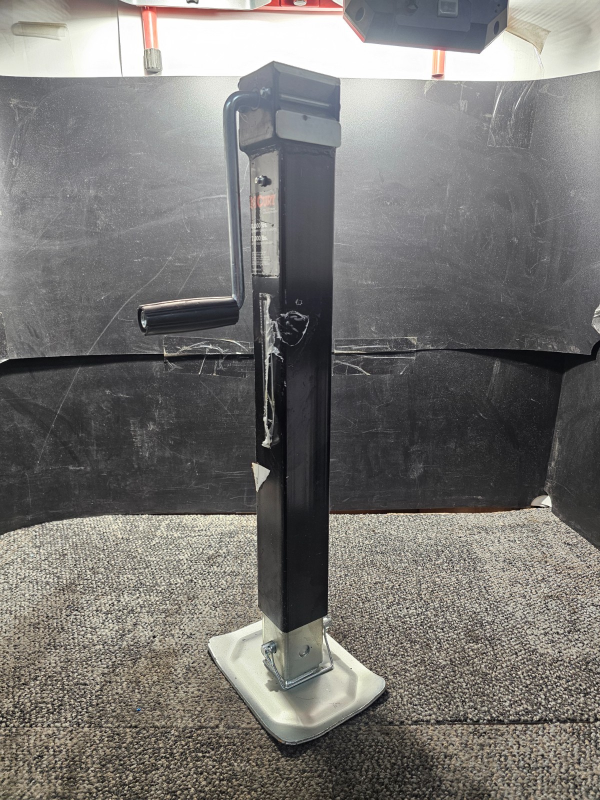 CURT Direct-Weld Square Trailer Jack w/ Side Handle 8K lbs Cap, 7K Lbs Lift Cap.