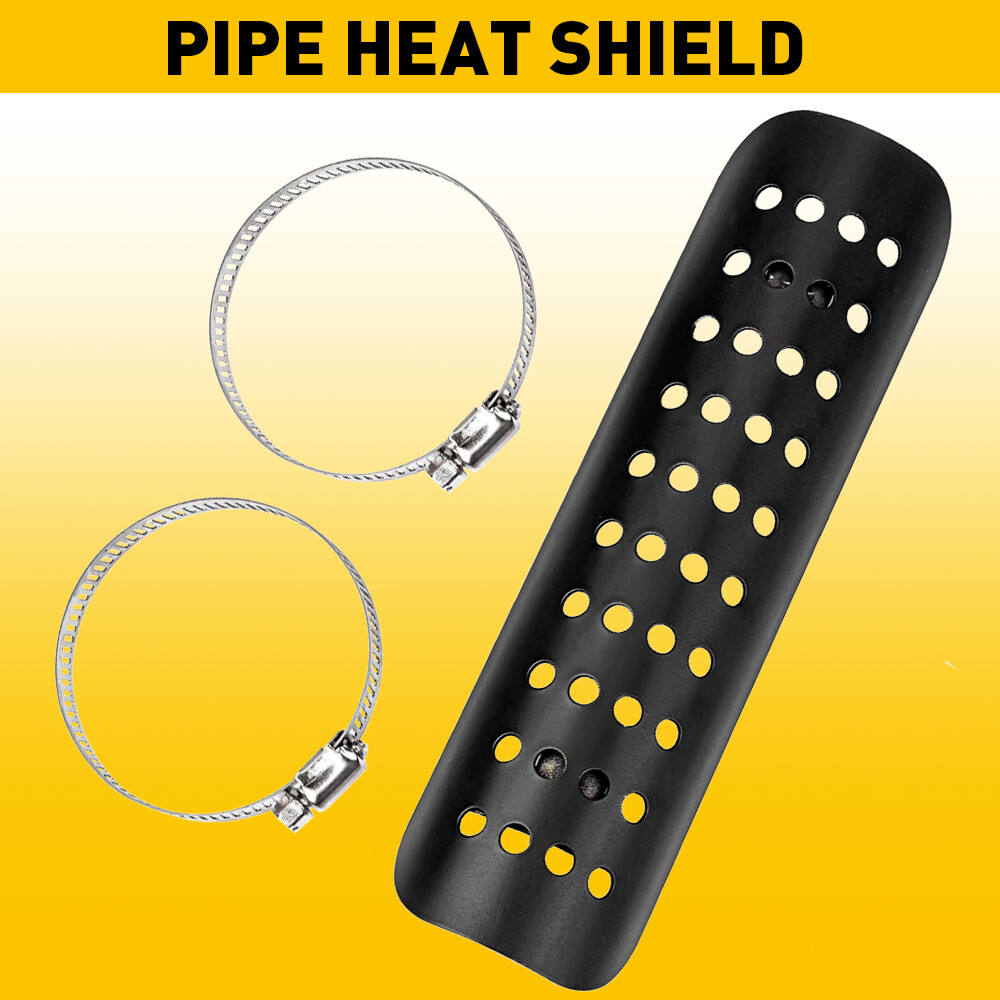 1/2/3SET Black Exhaust Pipe Muffler Heat Shield Cover Heel Guard Motorcycle O