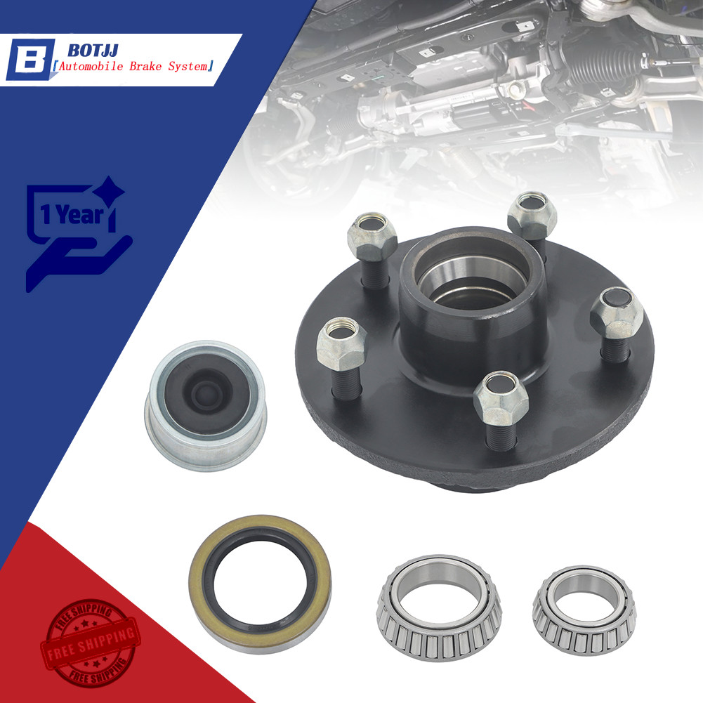 1 Set 5 x 5″Trailer Idler Hub Kit With inner / outer Bearing Studs For 3,500 LBS