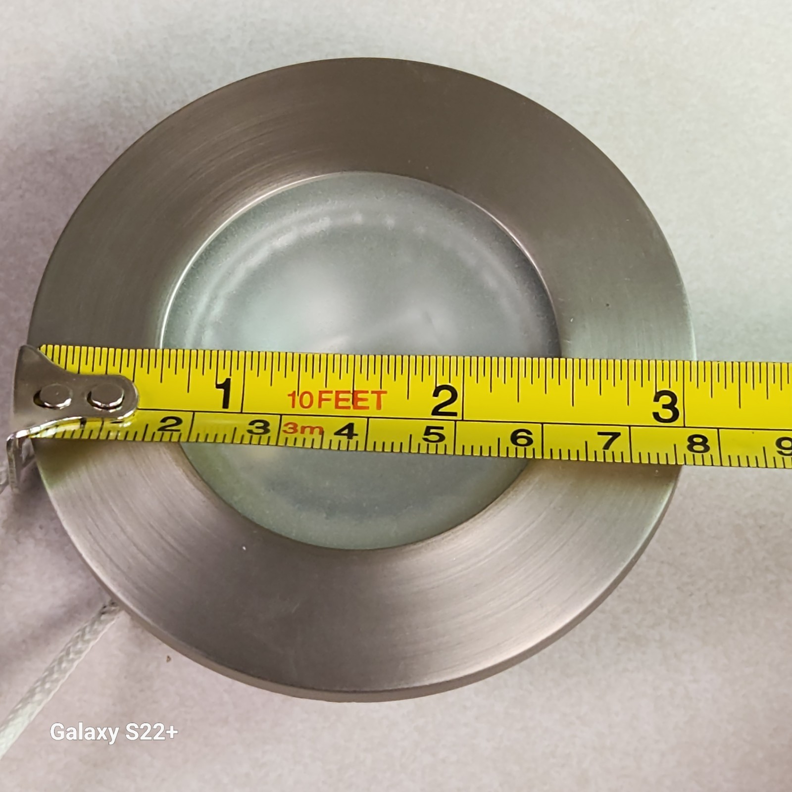 New 3″ Brushed Nickel Puck Lighting 12V 10W RV Recessed Mount LiteCo 82583 NOS