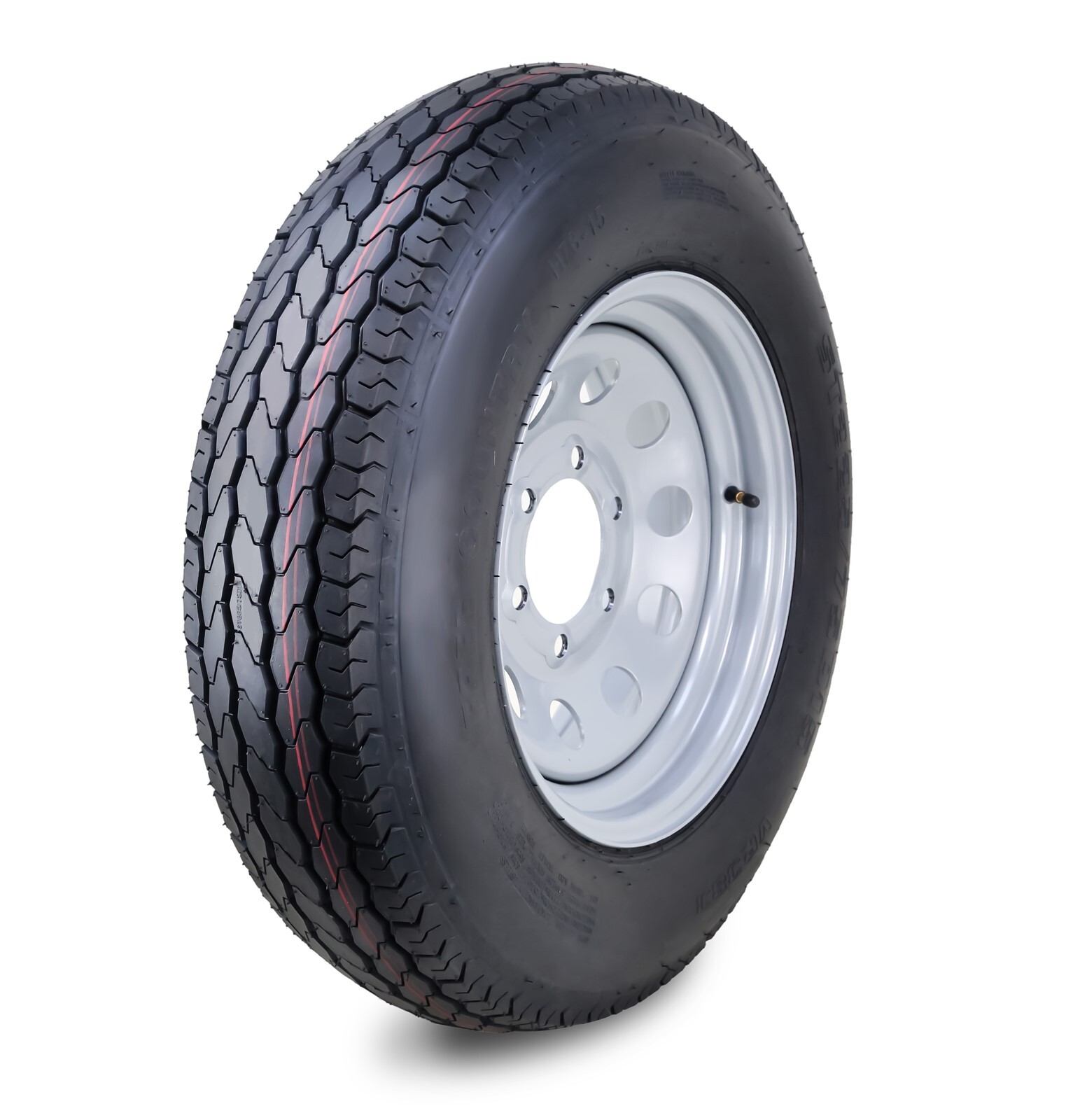 FC Trailer Tire Assembly ST225/75D15 8-Ply Silver Mod Rim 6 Lug on 5.5″