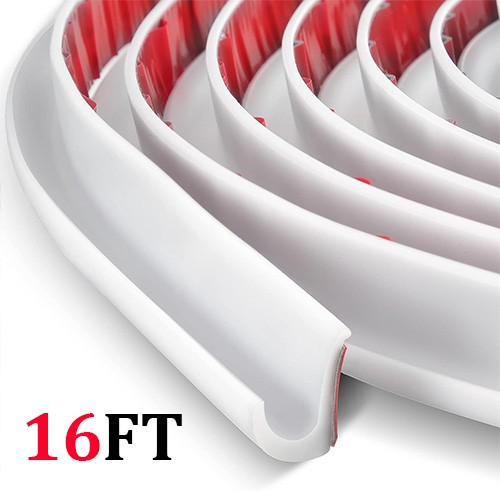 16FT White J Shape Drip Rail 1/2″ PVC Rain Gutter Molding Trim For Vans RVs Roof