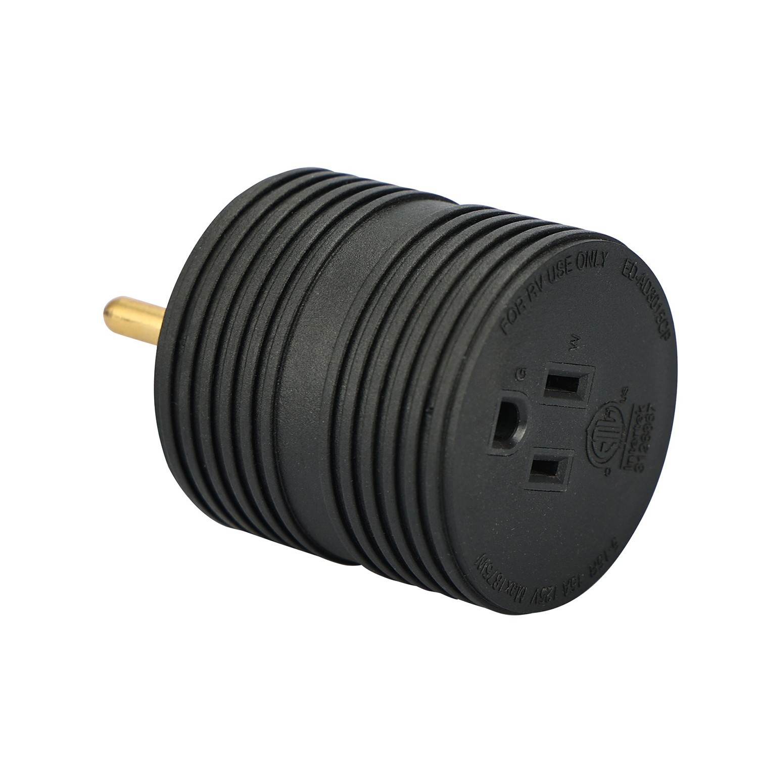 30Amp Male to 15Amp Female Electrical Adapter with Circuit Breake , ETL Listed