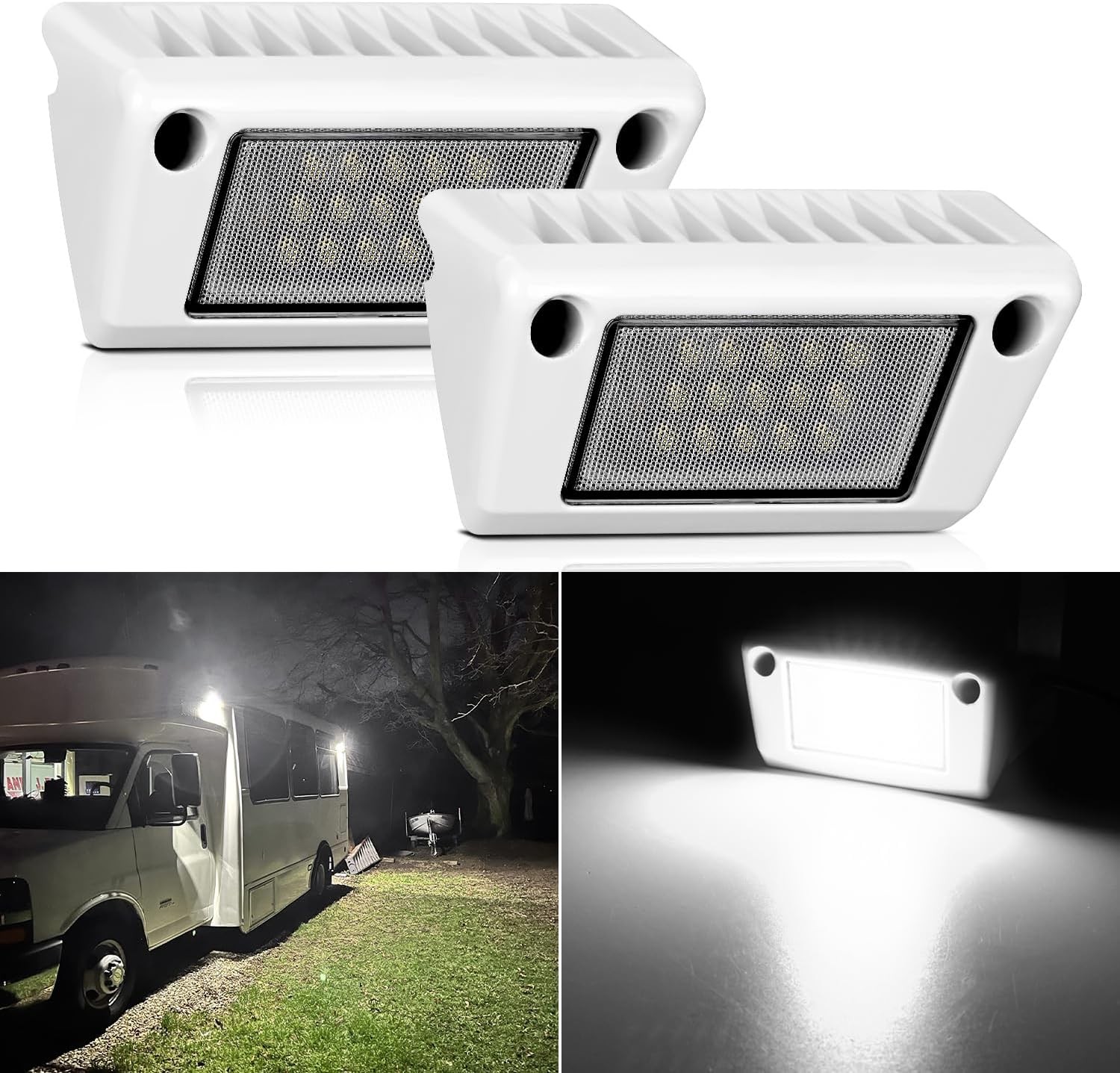 Nilight Rv Led Lights Exterior 2PCS 5 Inch Porch Lights Flood Beam 12V 24V