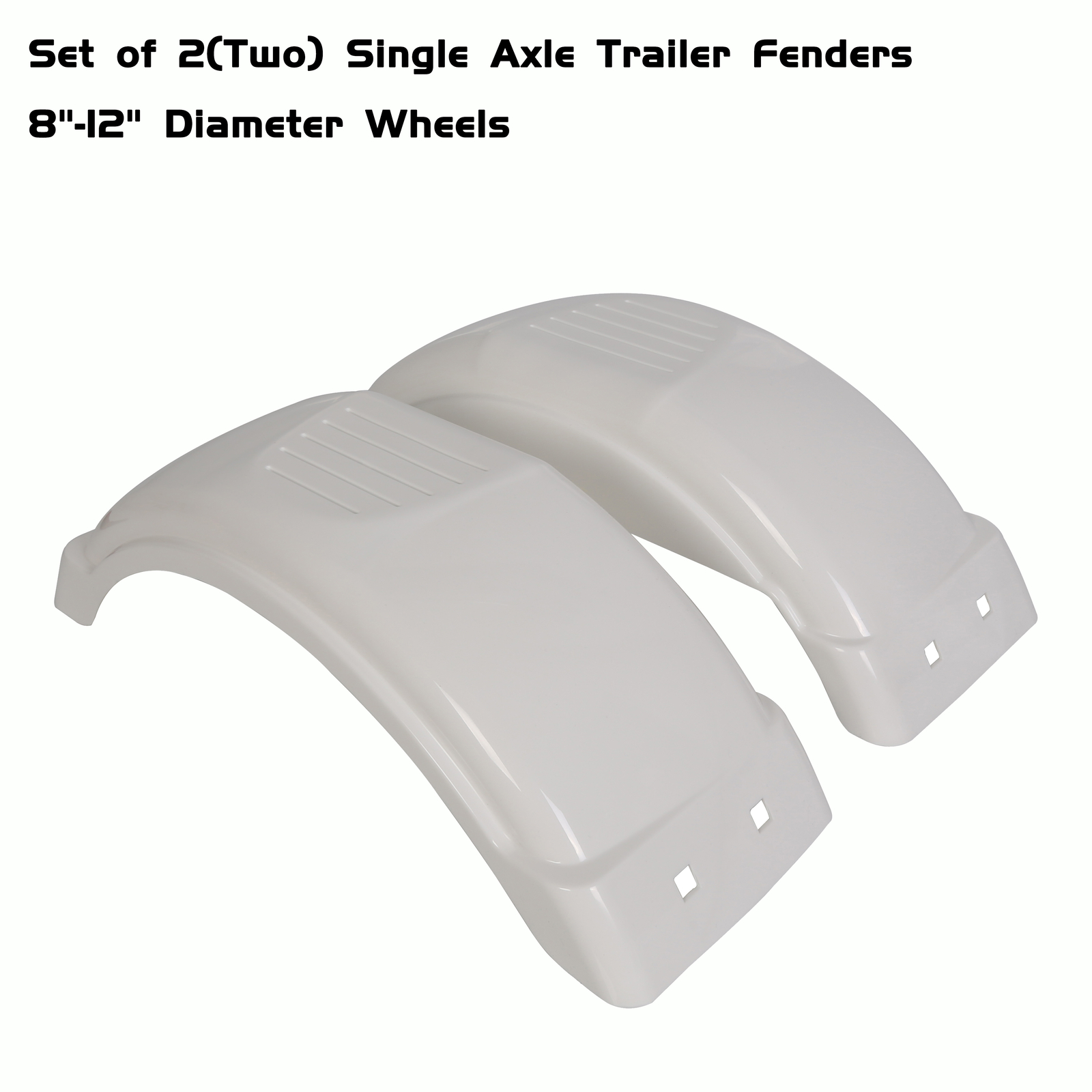 Set of 2 PWC/Jet Single Axle Trailer Fenders w/ Step for 8″-12″ Tire Wheel