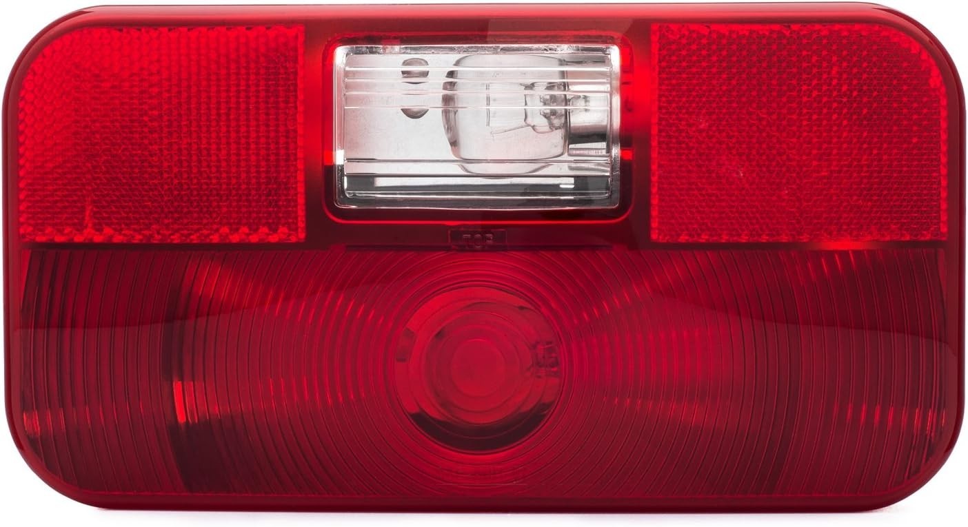 Red Surface Mount Tail Stop Turn Backup Light for RV Trailer Camper Black