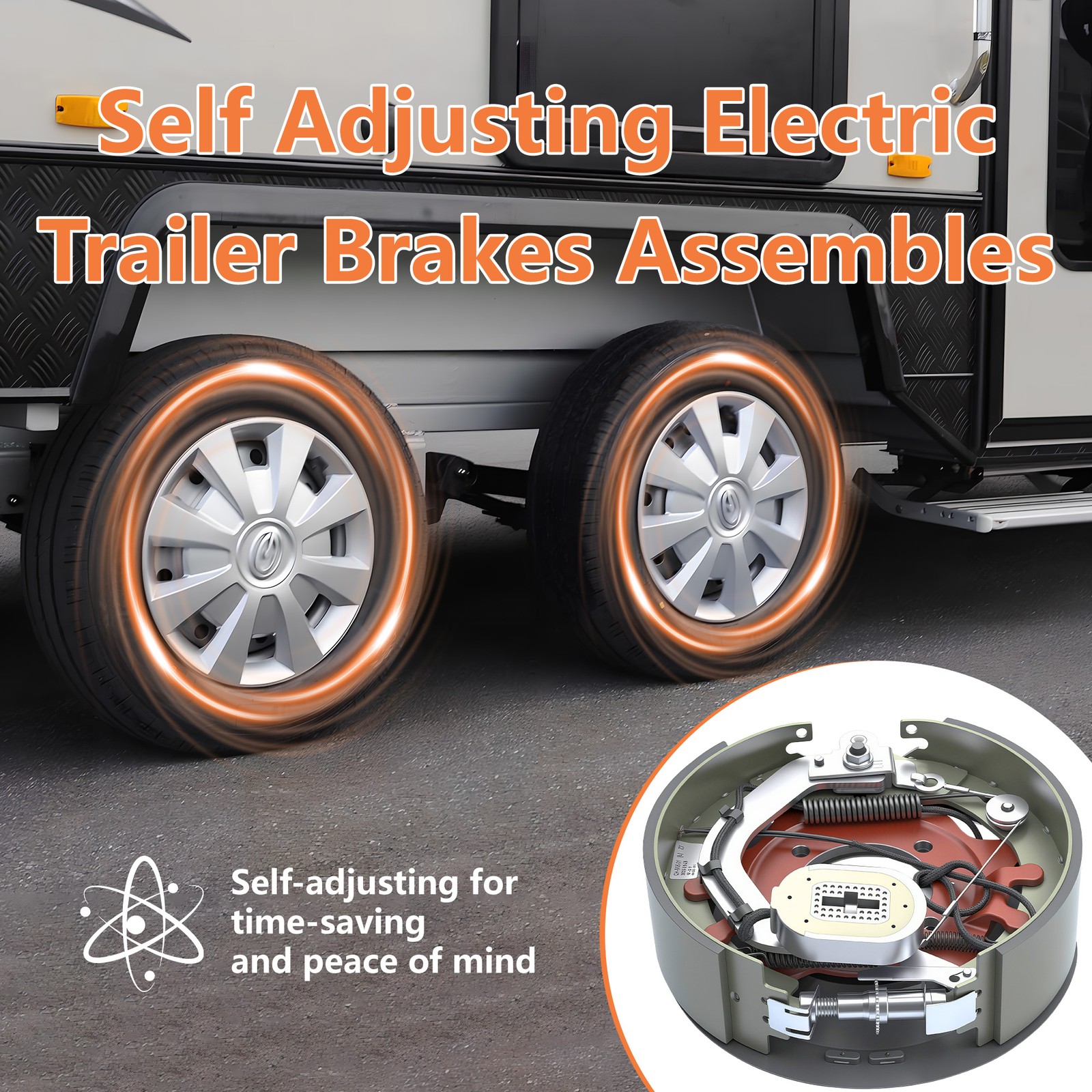 Electric Trailer Backing Plate Brake 12-1/4 x 3-3/8 8000 Set for Dexter 8K Axle