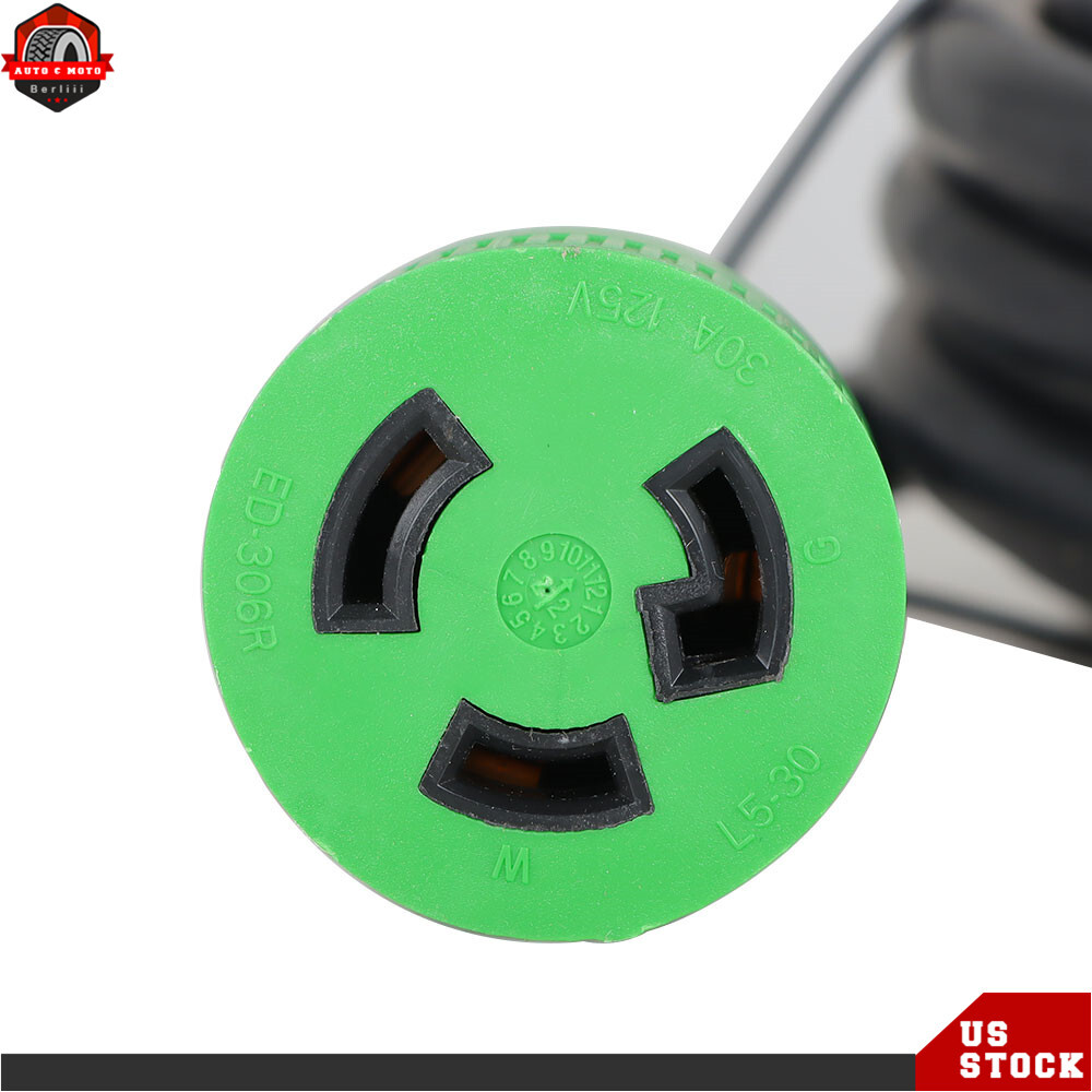 3 Prong 30A 10~100FT Generator Extension Cord 125V NEMA L5-30P/L5-30R Twist Lock