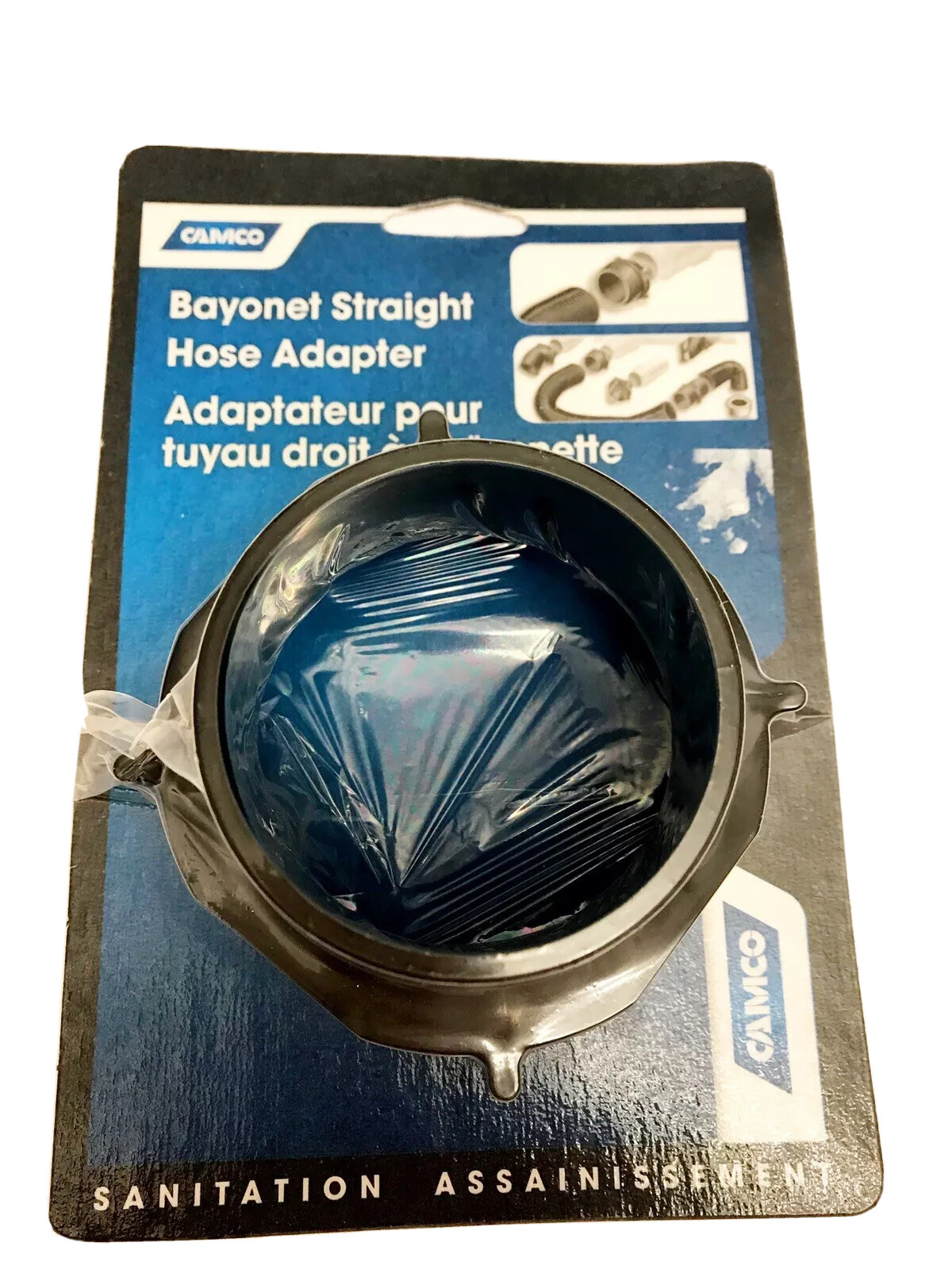 Camco Bayonet Straight Hose Adapter – #39413 – NEW/SEALED