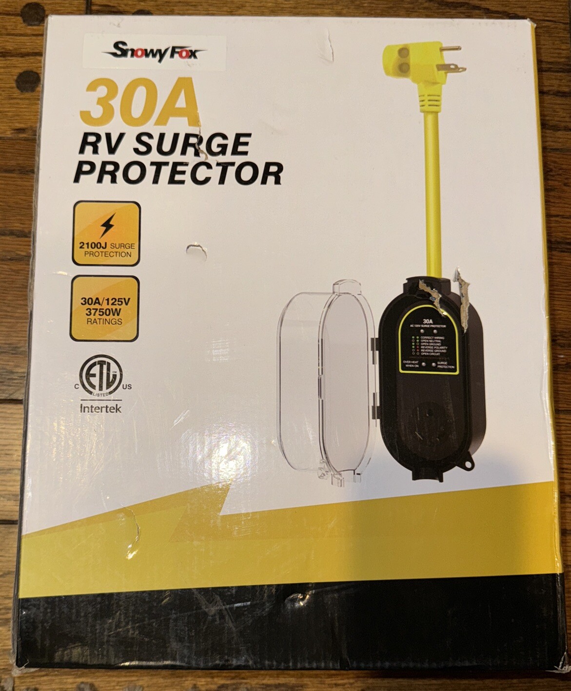 Snowy Fox 30 Amp RV Surge Protector LED Indicator Light for Camper Trailer