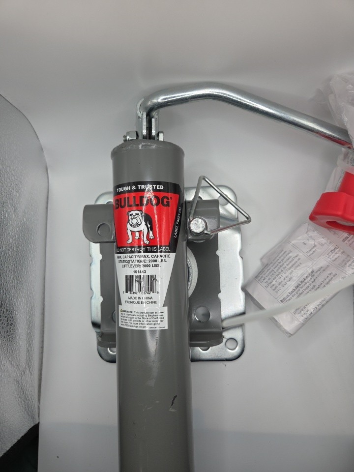 Genuine Bulldog 2,000# Snap-Ring Swivel Trailer Jack 10″ Lift Bolt-On