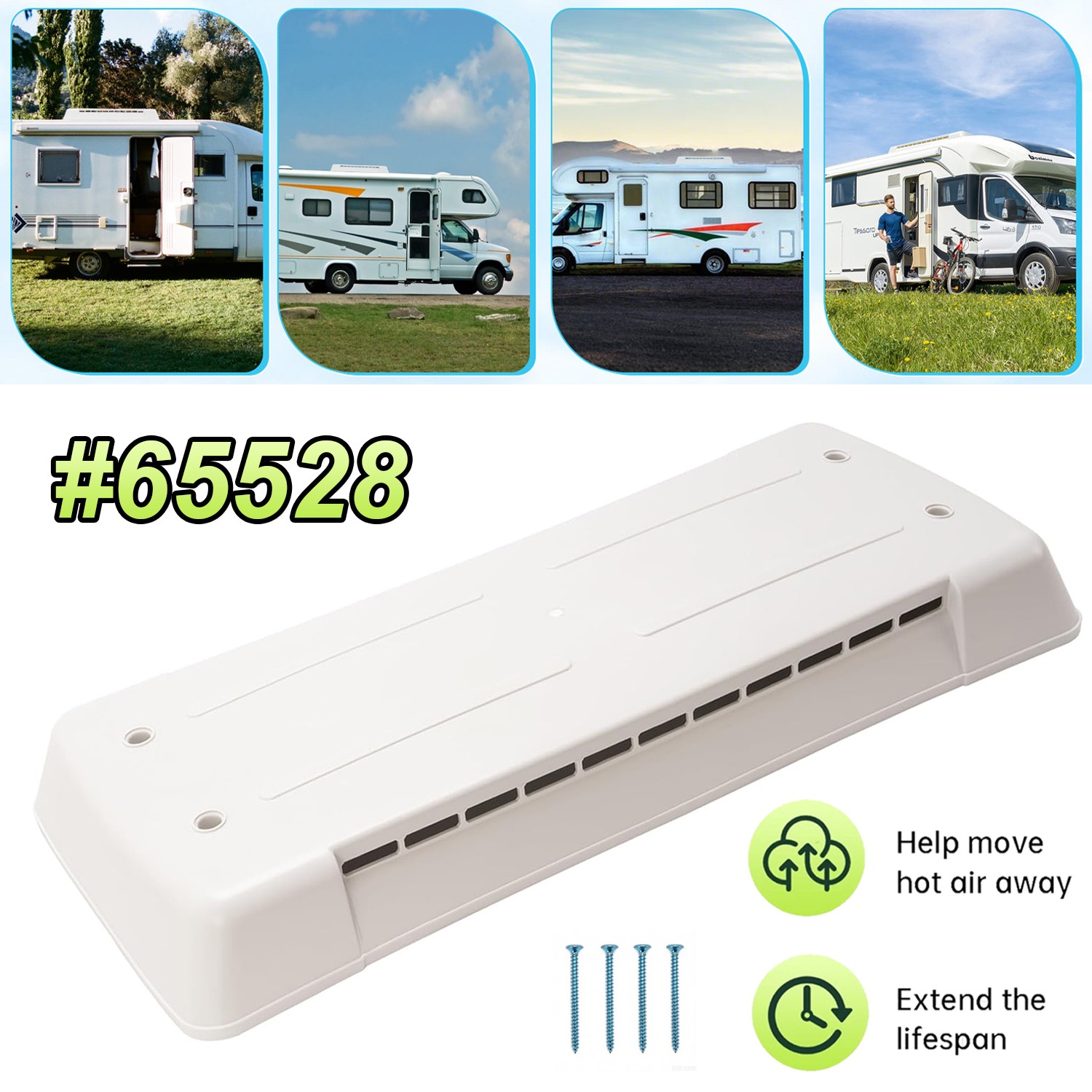 Refrigerator Vent Lid For Truck RV Camper #65528 For Dometic Refrigerator Vent