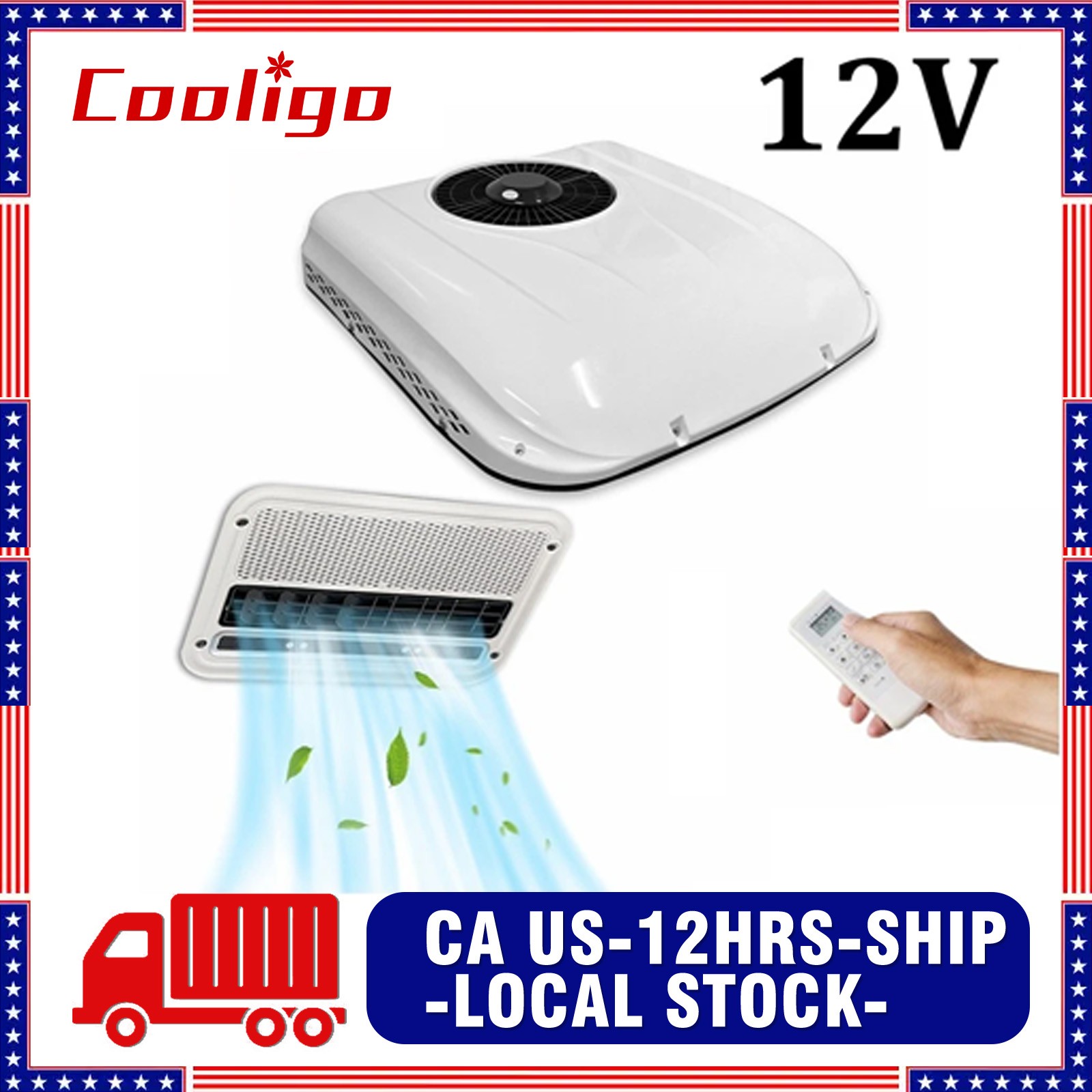 12V RV Rooftop Air Conditioner Electric Parking AC Unit for RV Motorhome Caravan