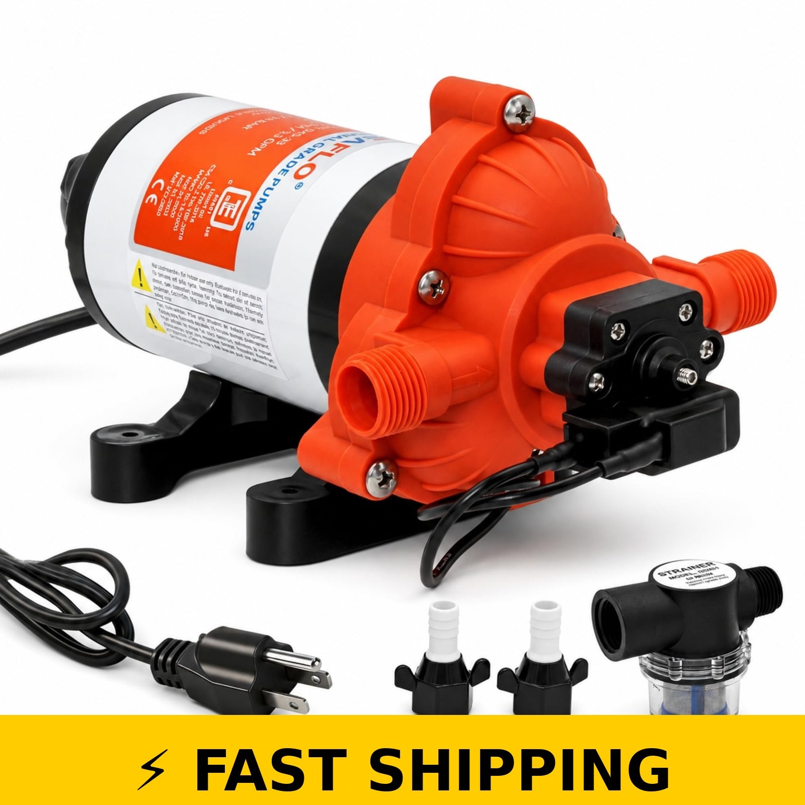 SEAFLO 33 Series 110V Fresh Water Pump, 3.3 GPM, 4-Year Warranty