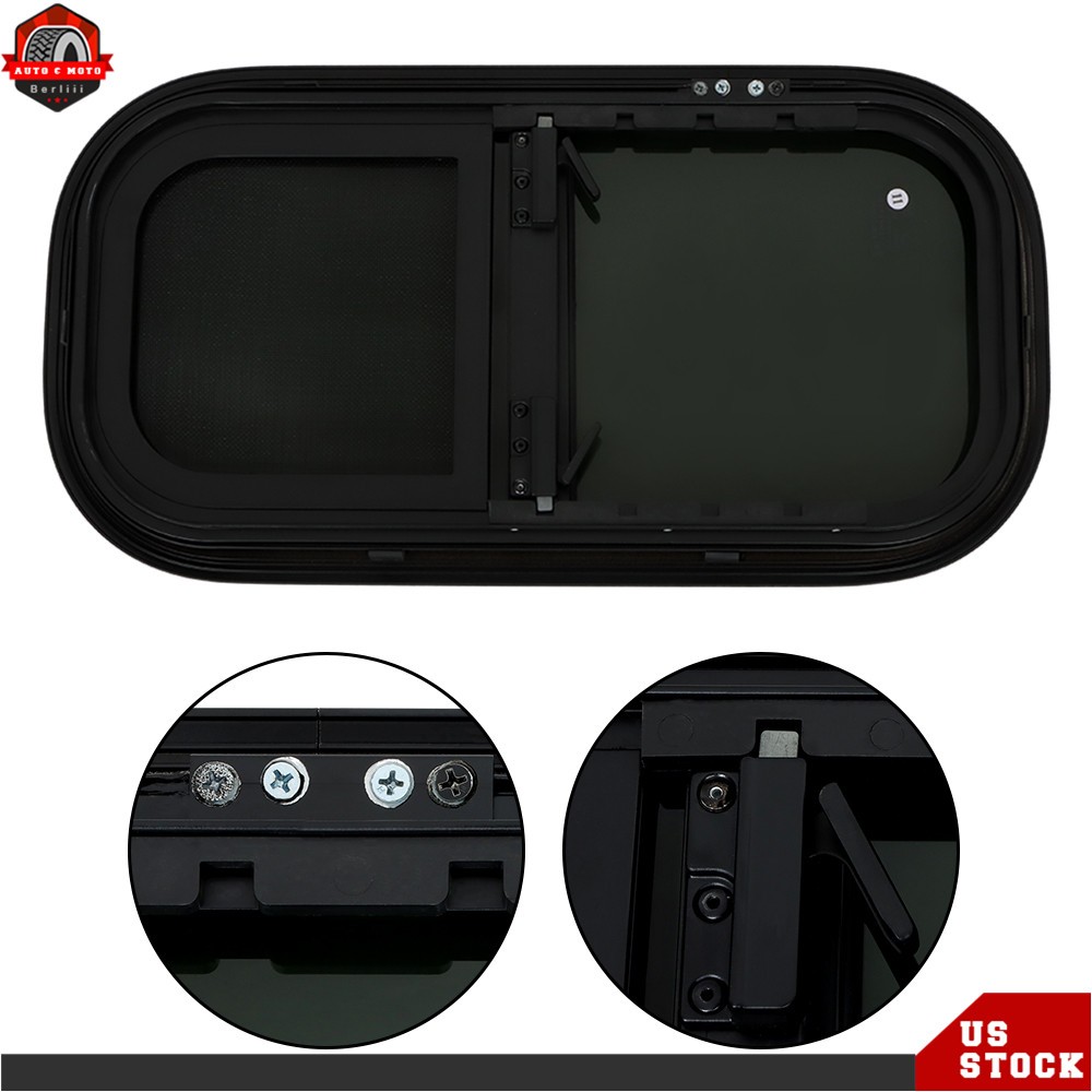 12-14-15-18″ W×22-24-16-30″ H Vertical Slider RV Window Cargo Trailer W/ Screen
