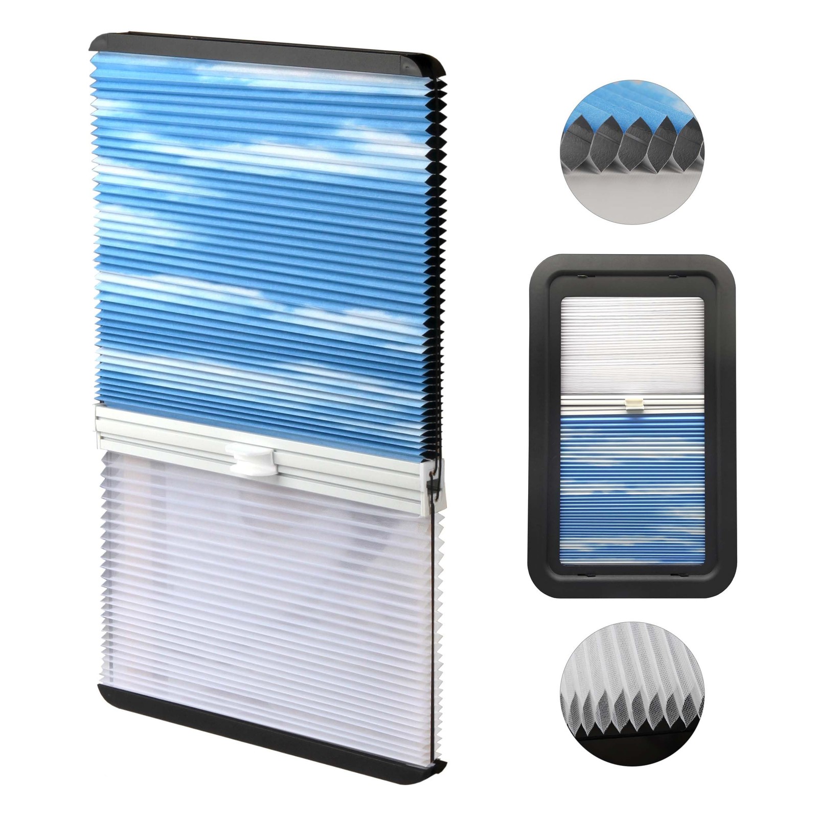 Thin Shade Ready RV Window Replacement For Lippert Prepped 12×21 Inch Blue Sky